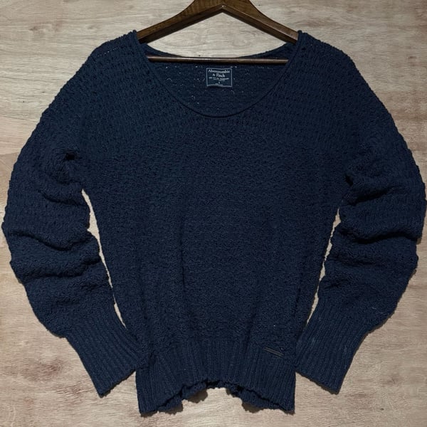 Abercrombie & Fitch Women's S Navy Open Knit Sweater Y2K
