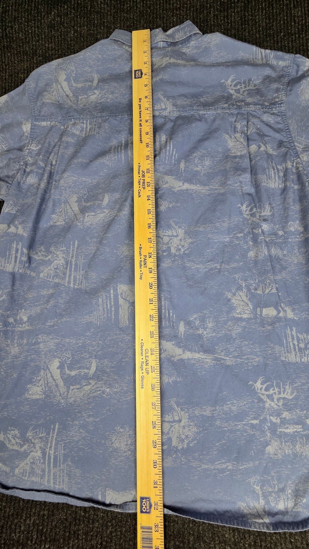 Columbia River Lodge Button Down Shirt Size L Blue Deer Print Long Sleeve 6
