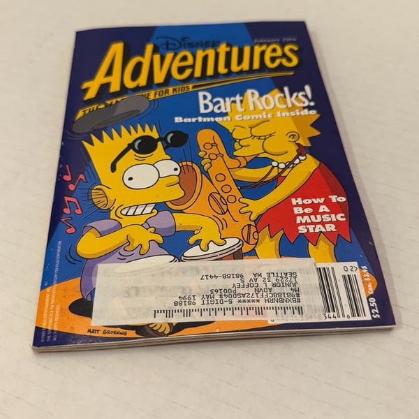 Disney Adventures Magazine February 1994 The Simpsons Bart Rocks