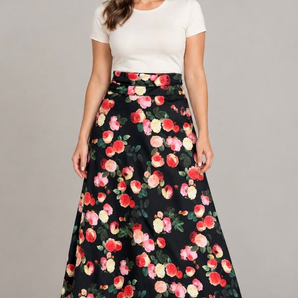 LuLaRoe Maxi Skirt Floral Size L
