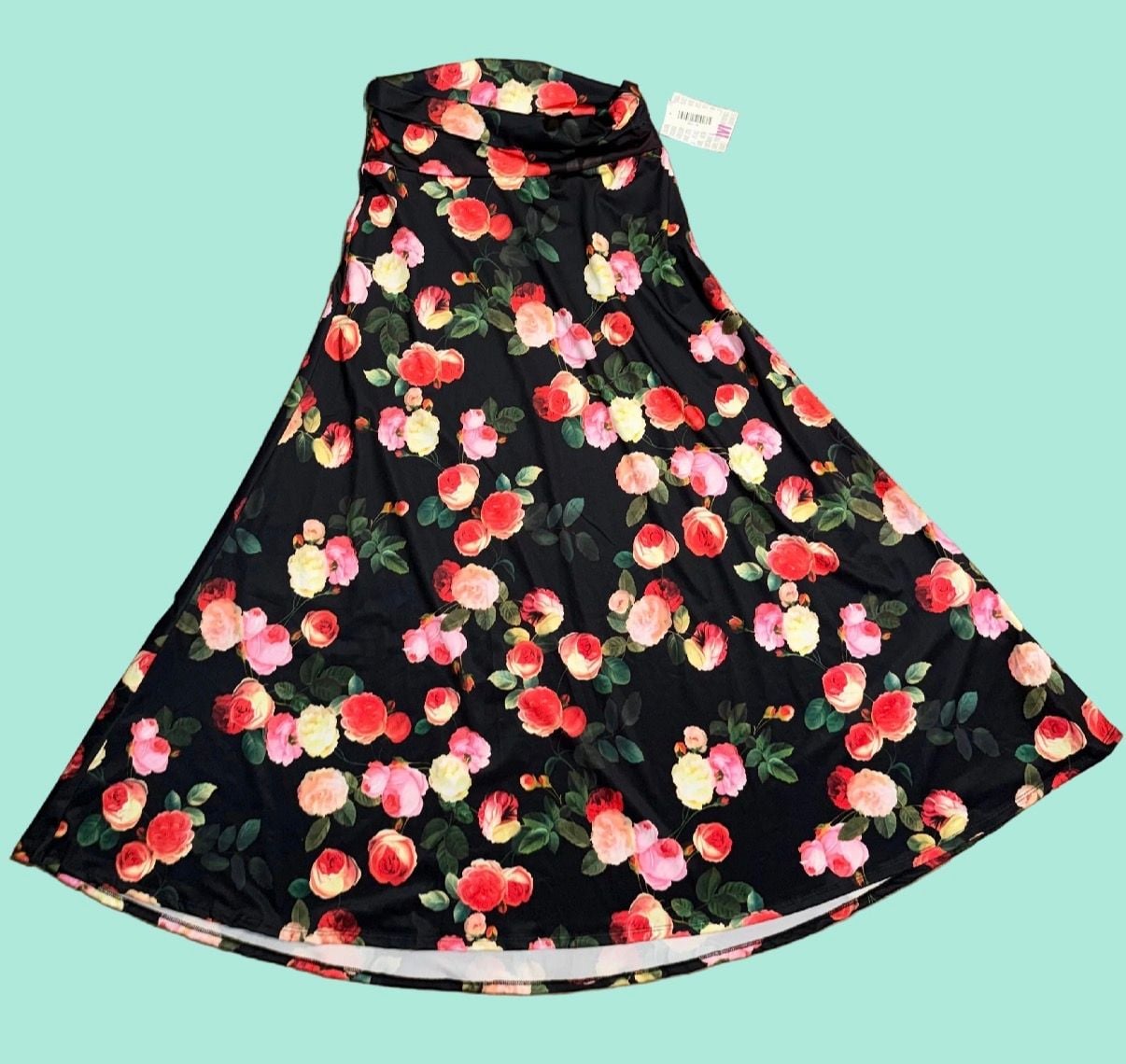 LuLaRoe Maxi Skirt Floral Size L 6