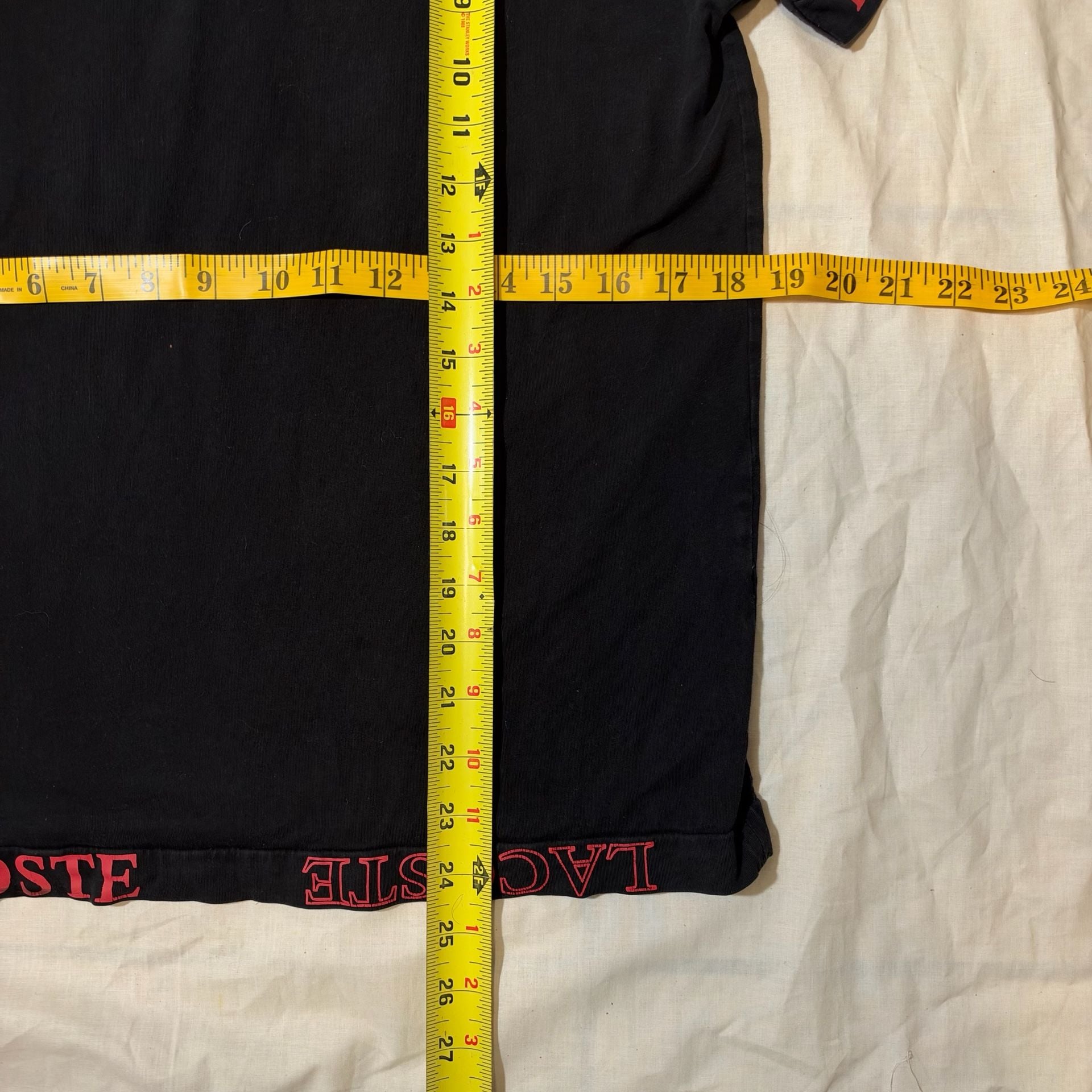 Lacoste Regular Fit Polo Shirt Black Red Size Small 8
