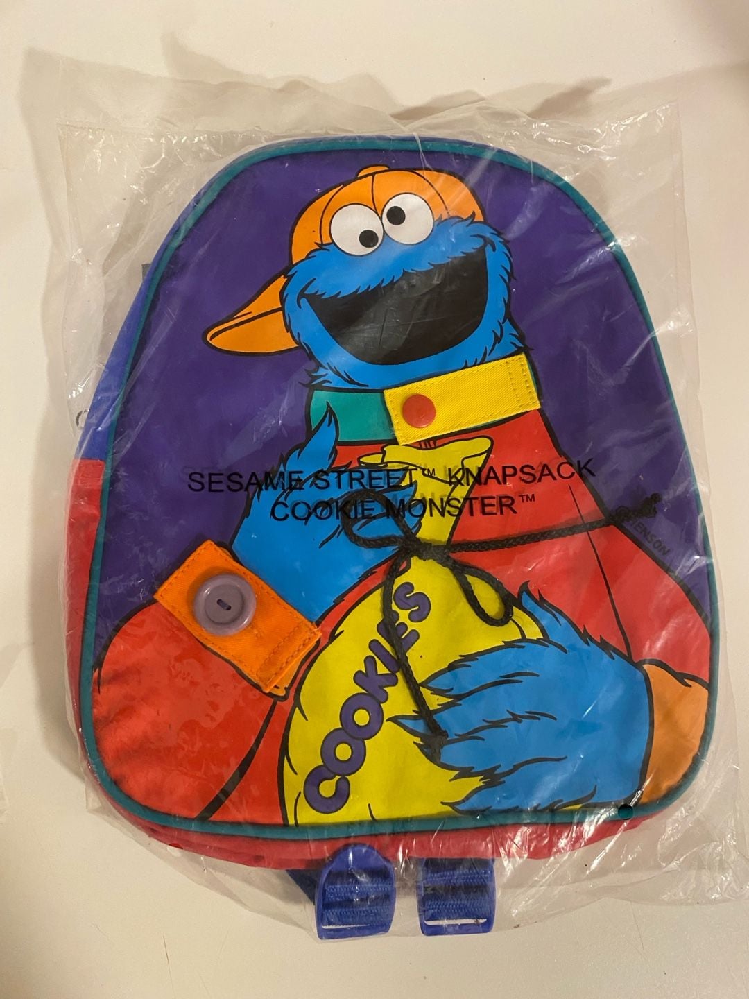 Avon Sesame Street Cookie Monster Knapsack Vinyl Toddler Backpack 1