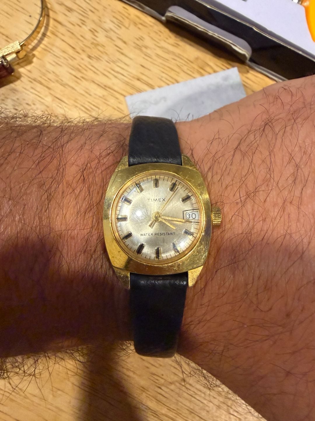 Timex wind sportster Gold Tone Date 6