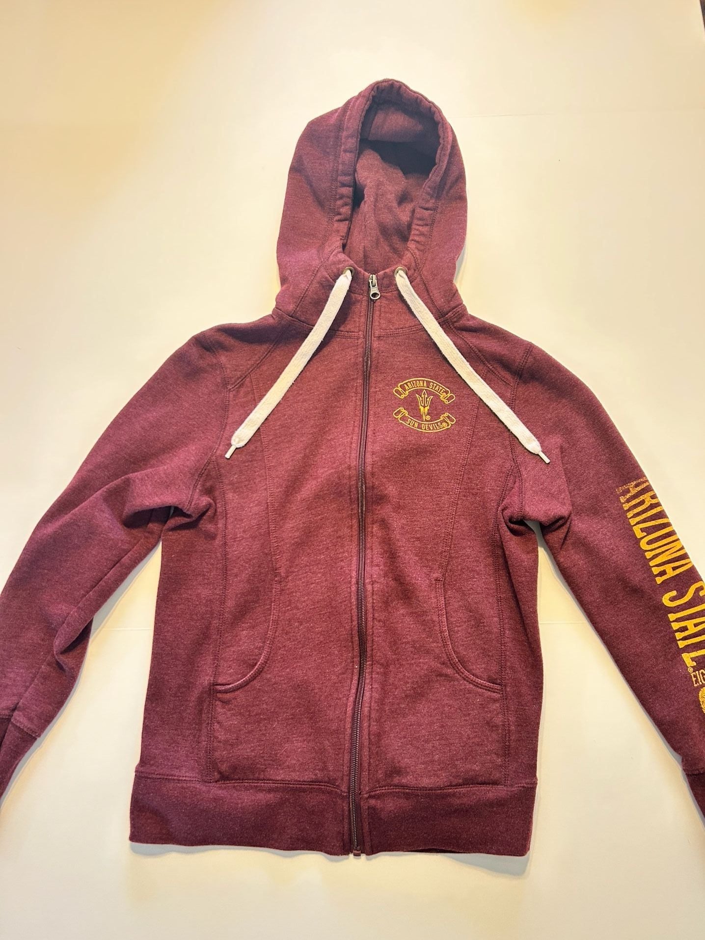Champion Elite Arizona State Sun Devils Zip-Up Hoodie Size S Burgundy 2