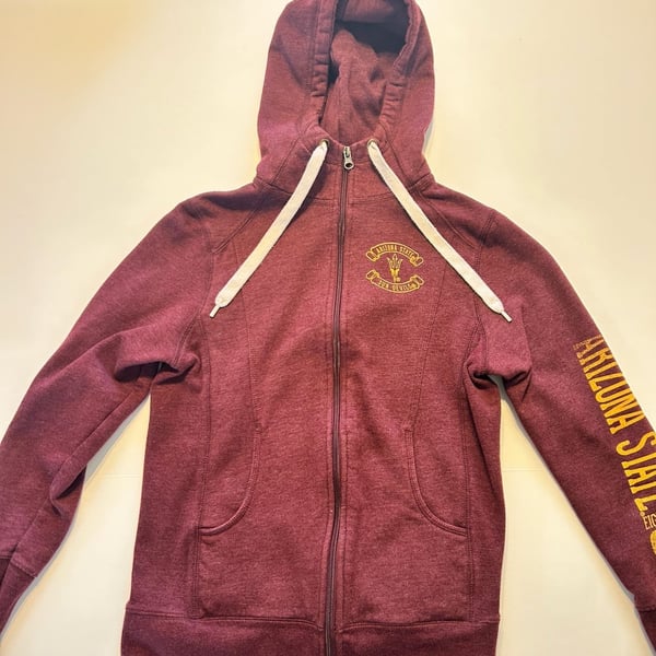 Champion Elite Arizona State Sun Devils Zip-Up Hoodie Size S Burgundy