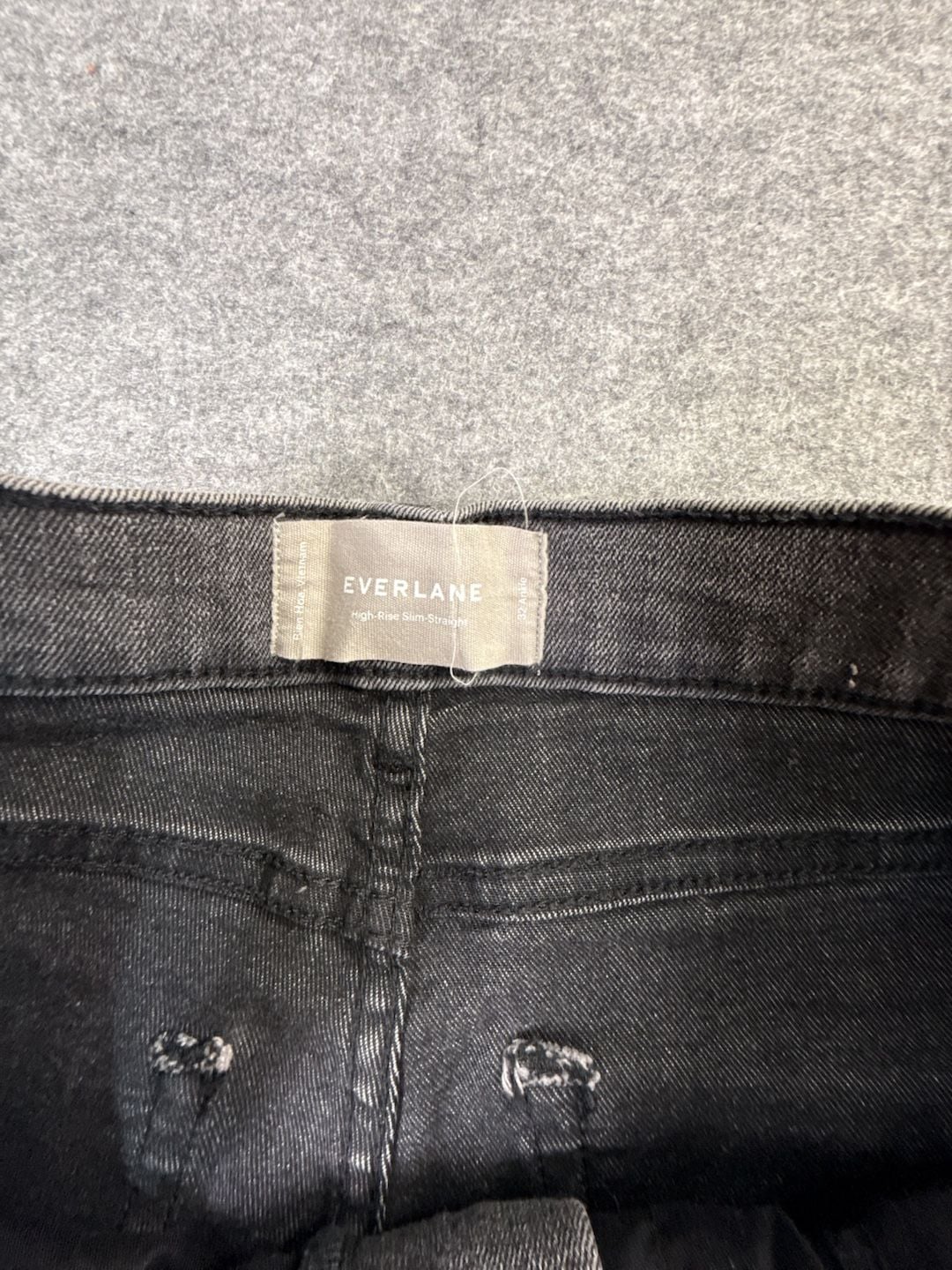 Everlane High-Rise Slim-Straight Jeans Size 32 Ankle Grey 3