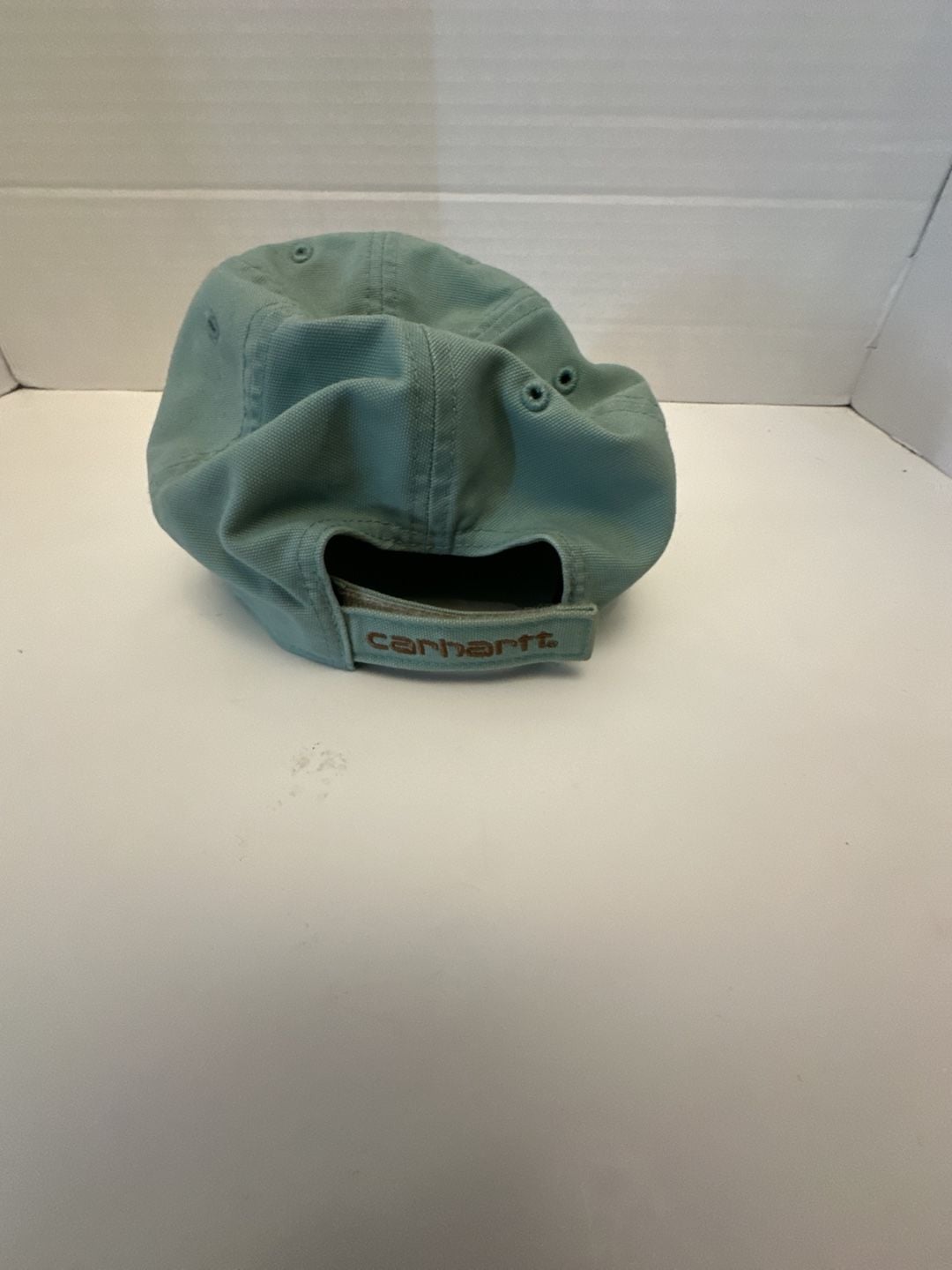 Carhartt Odessa Canvas Cap Green Leather Logo Patch Strapback Hat 5