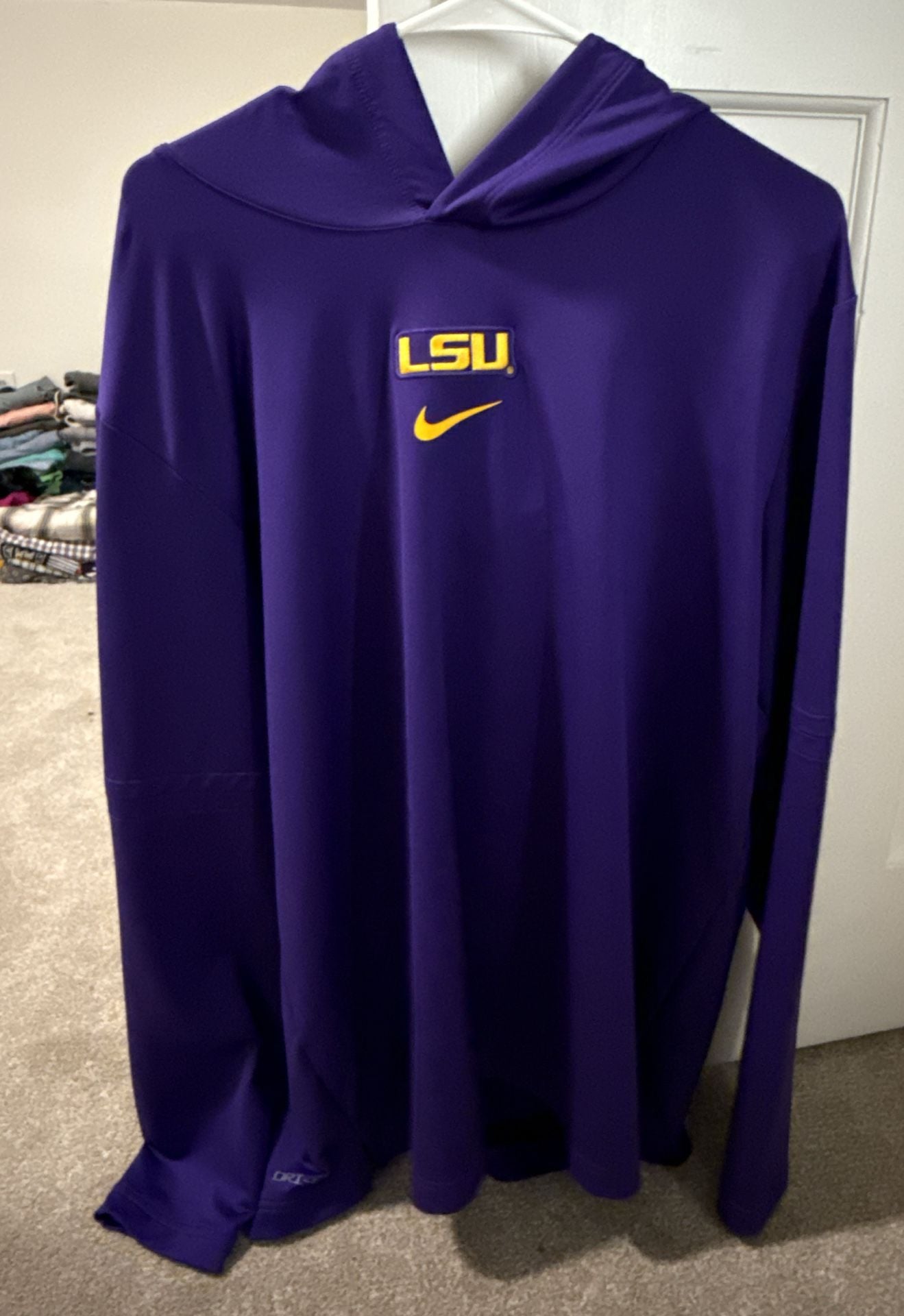 Nike LSU Tigers Dri-FIT Long Sleeve Hoodie Size XL Purple 2