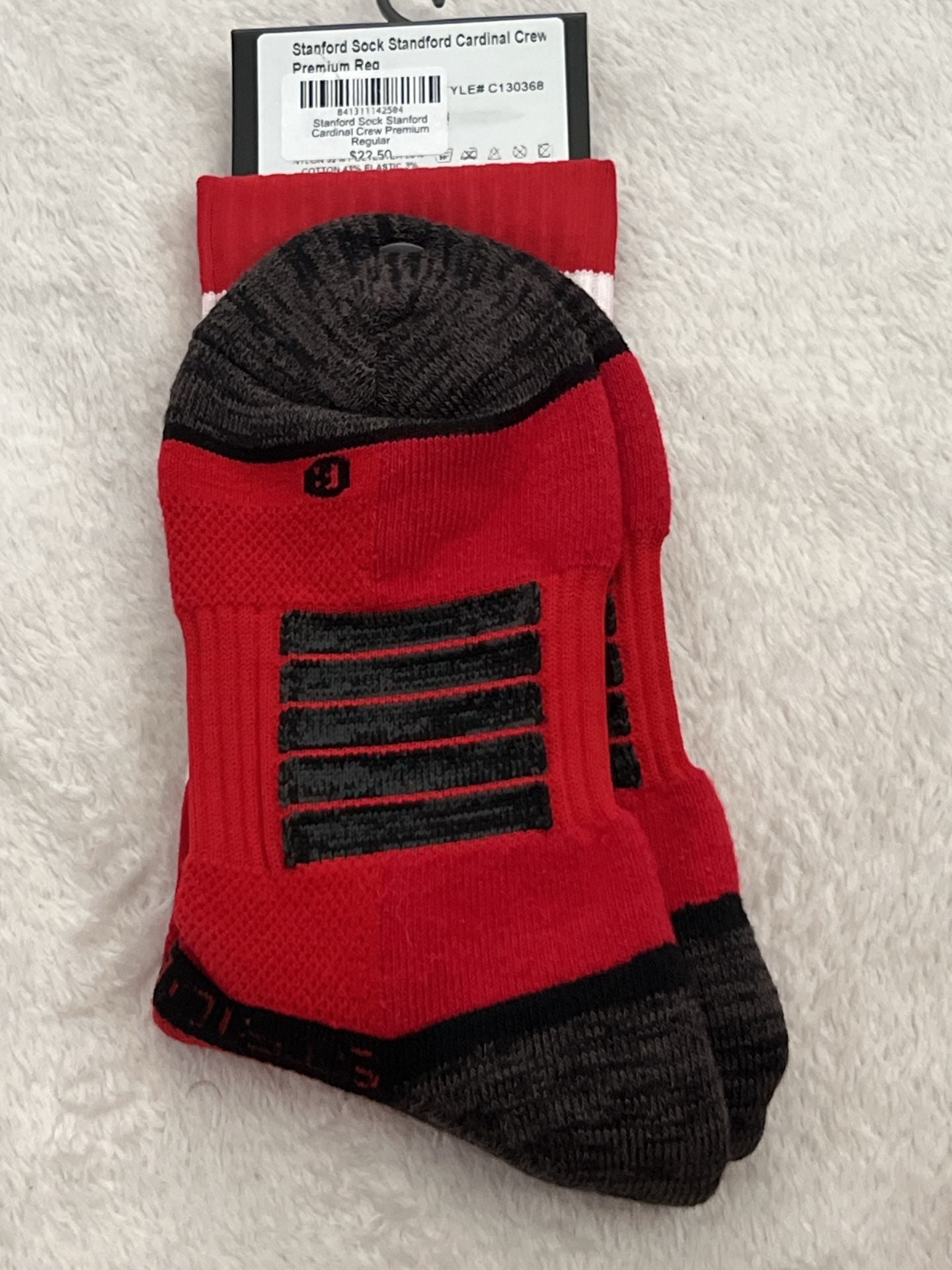 Strideline Stanford Cardinal Crew Socks Size M/L Premium Red NCAA 3