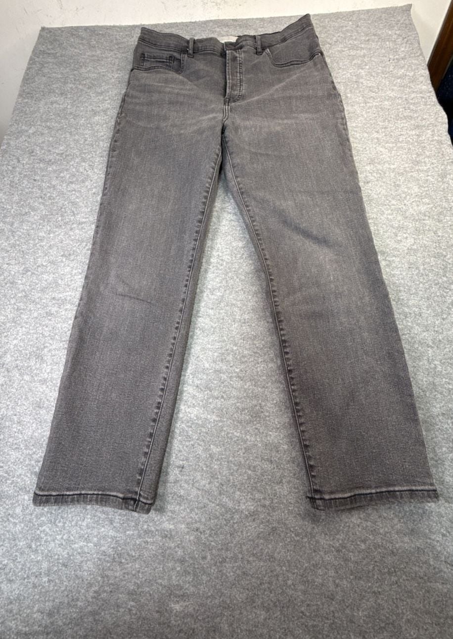 Everlane High-Rise Slim-Straight Jeans Size 32 Ankle Grey 2