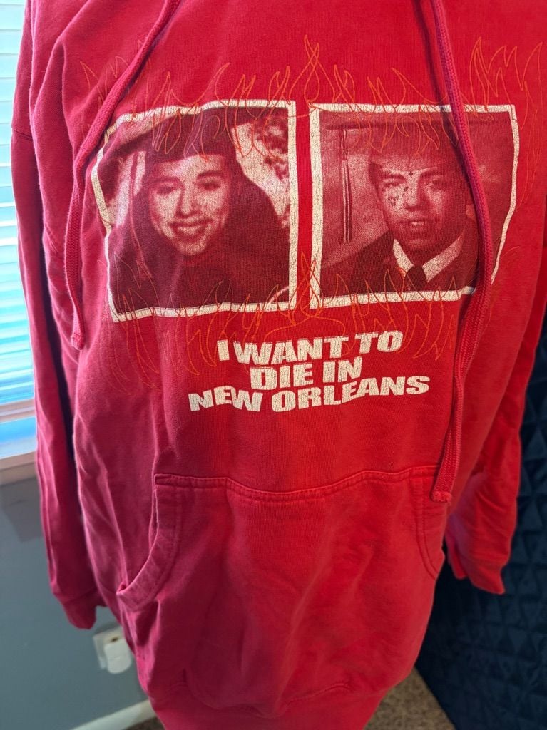 G59 Records I Want To Die In New Orleans Red Hoodie 1
