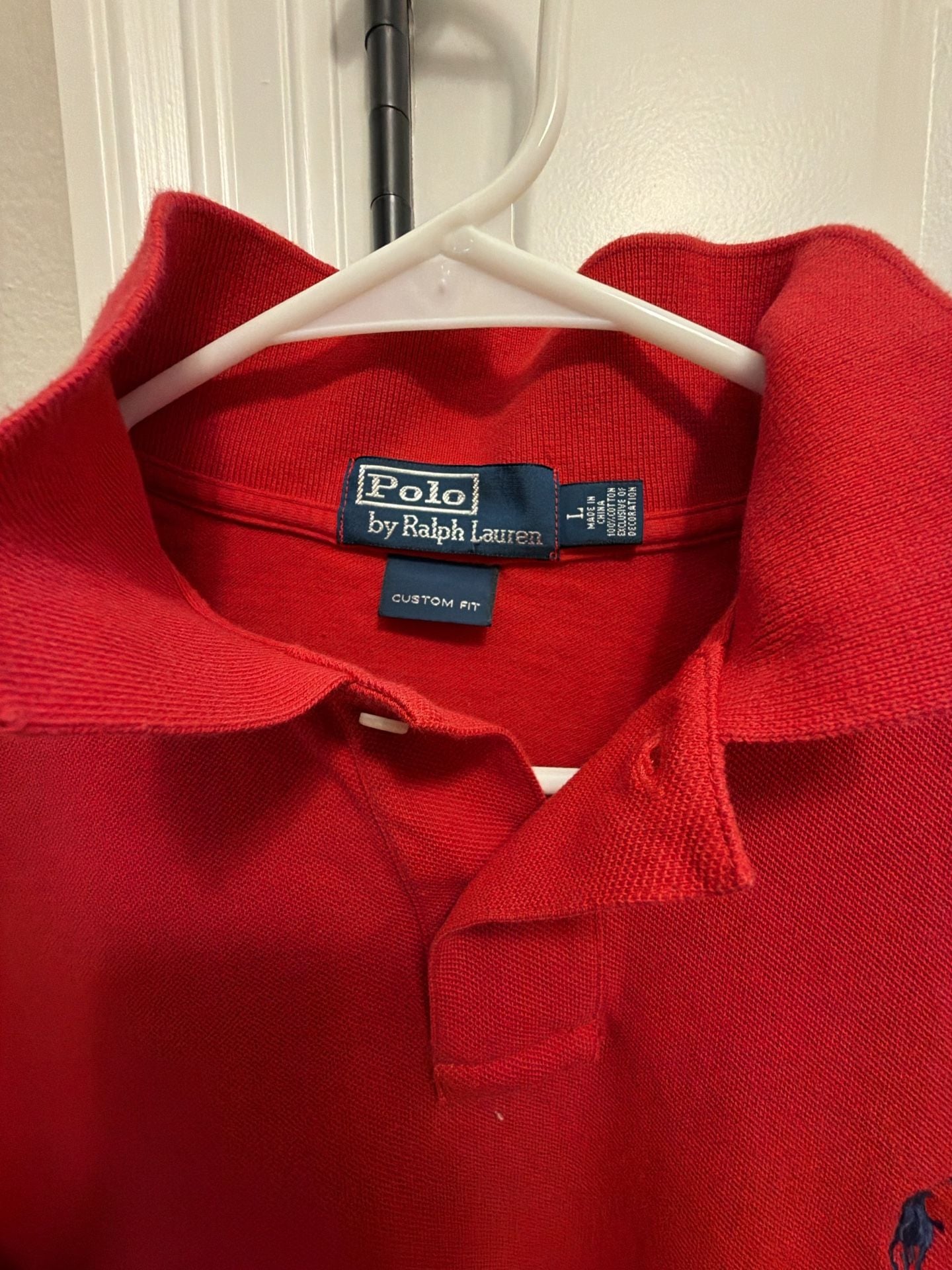 Polo Ralph Lauren Custom Fit Polo Shirt Size L Red 4