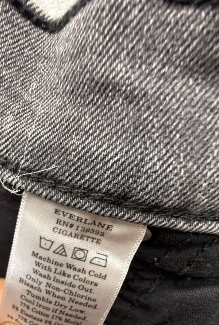 Everlane High-Rise Slim-Straight Jeans Size 32 Ankle Grey 4