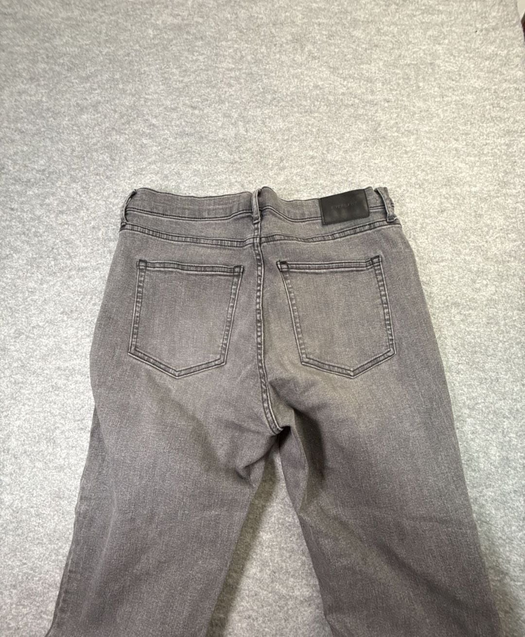 Everlane High-Rise Slim-Straight Jeans Size 32 Ankle Grey 7