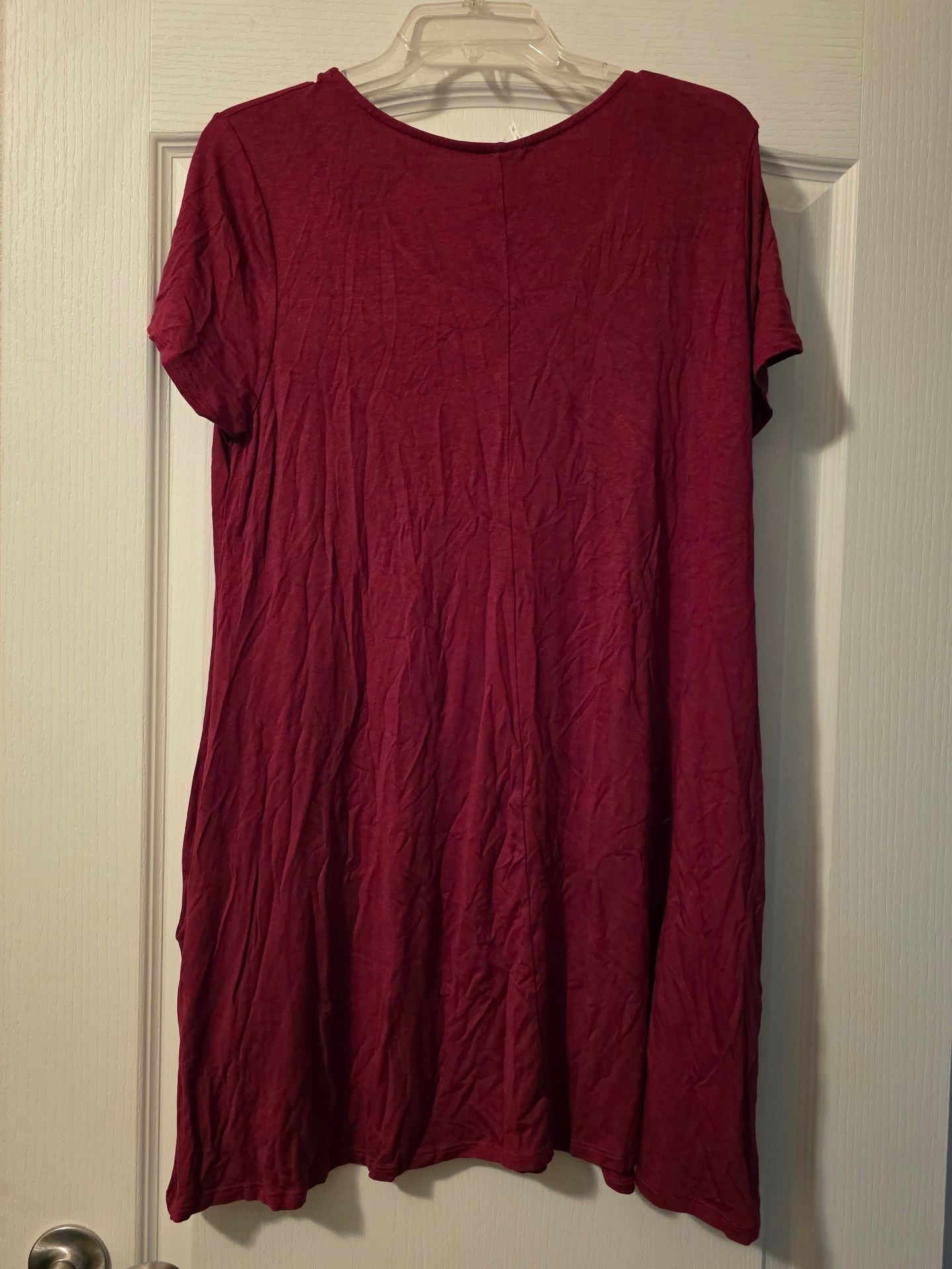 42pops Tunic Dress Size 3X Burgundy Short Sleeve with Pockets 3