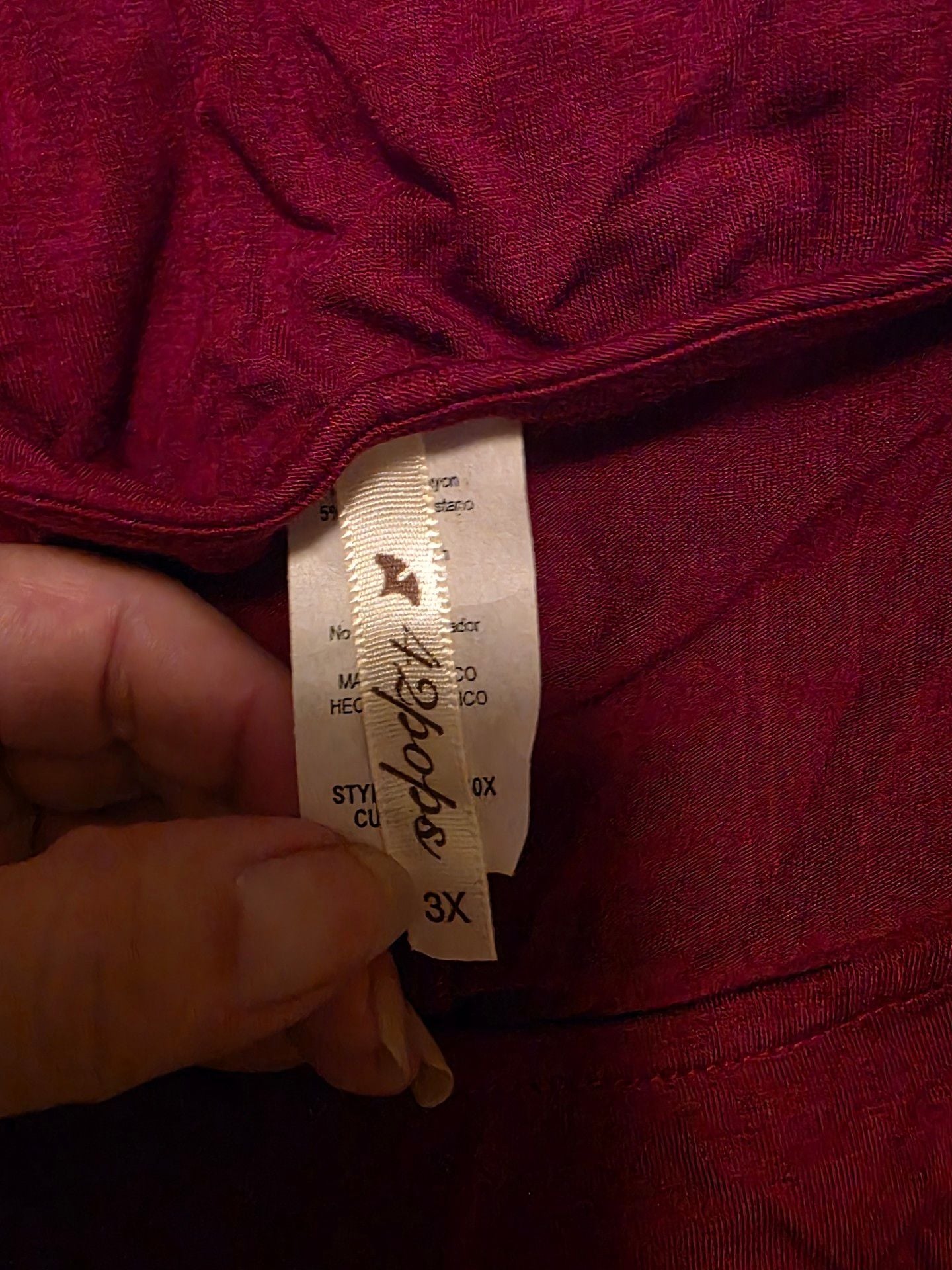 42pops Tunic Dress Size 3X Burgundy Short Sleeve with Pockets 4