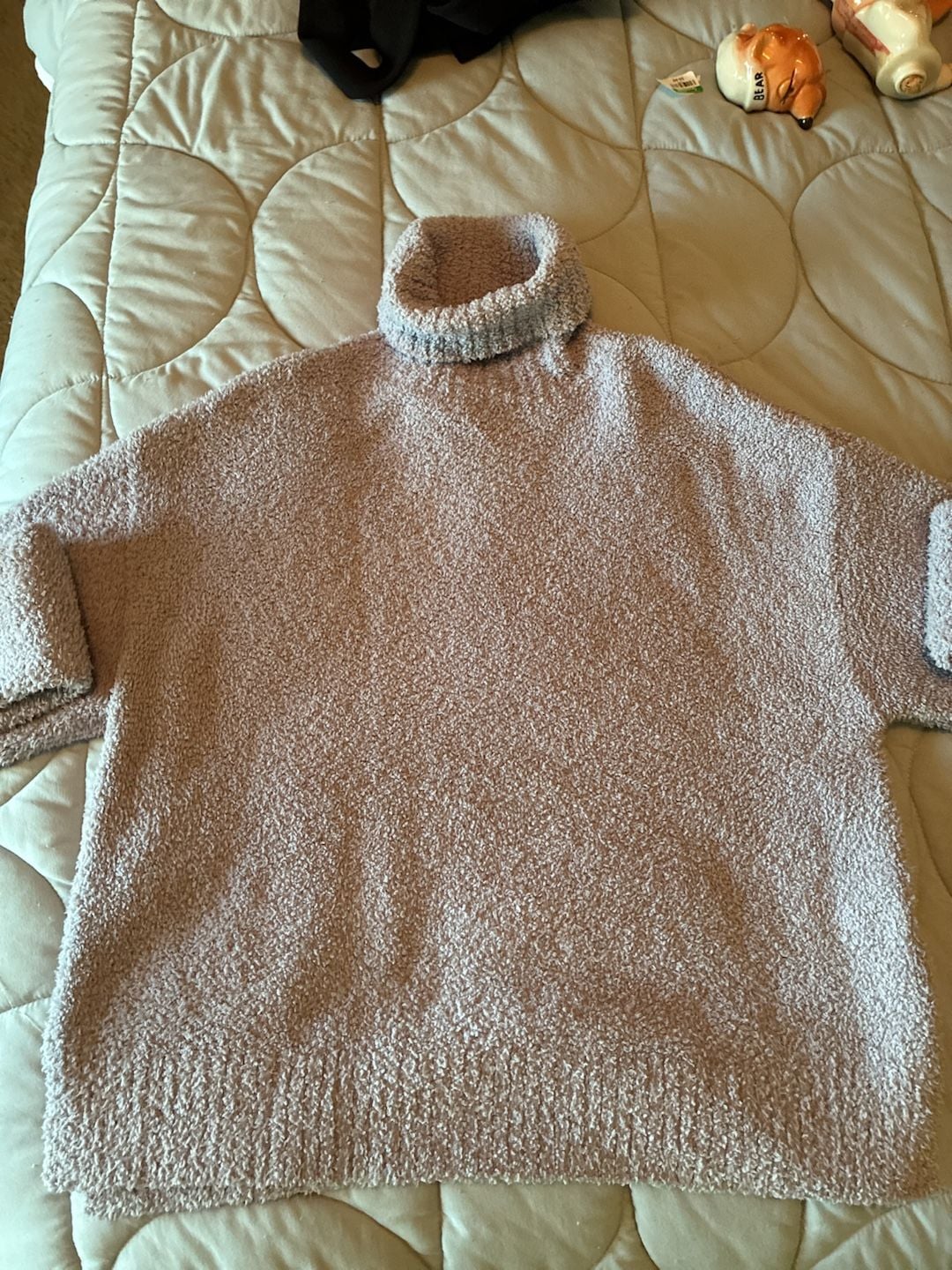 Ugg Turtleneck Sweater Size L Purple Fuzzy Fleece Cozy Pullover A805 10