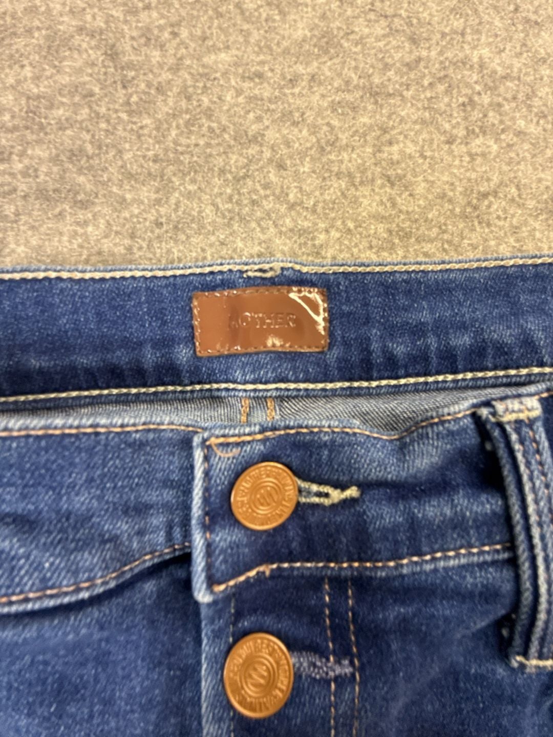 Mother The Pixie Ride Ankle Jeans Size 33 Blue Button Fly Denim 4