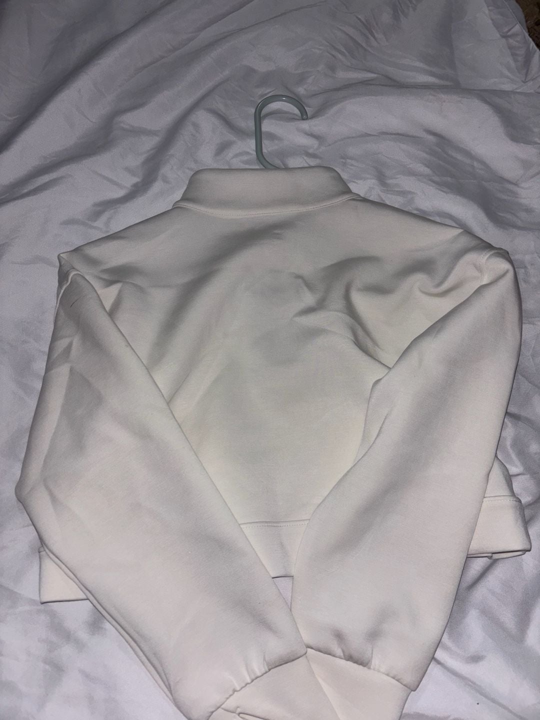 Kids All in Motion Half Zip Sweatshirt Size M(8) White Cropped 2