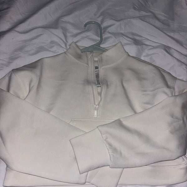 Kids All in Motion Half Zip Sweatshirt Size M(8) White Cropped