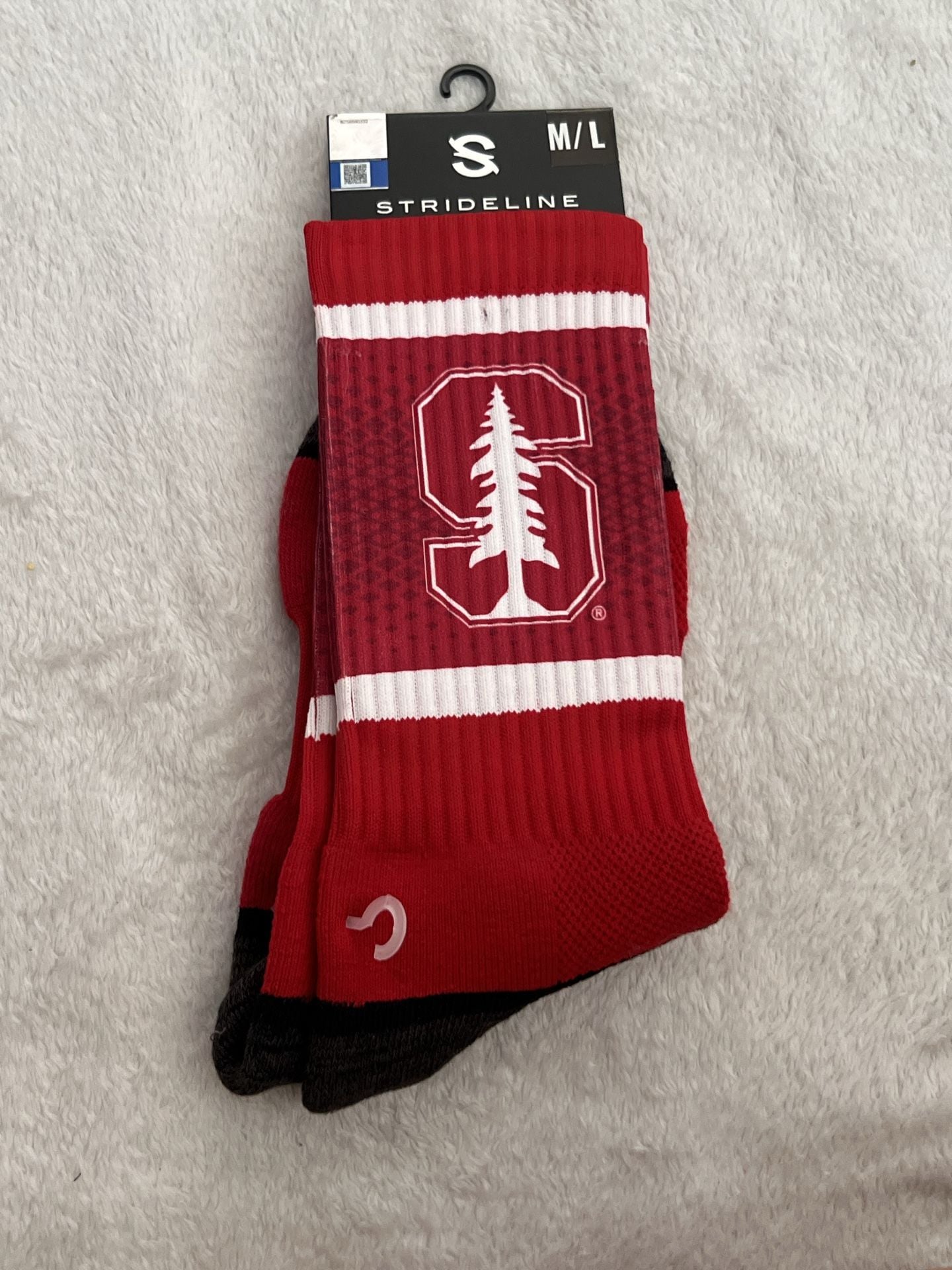 Strideline Stanford Cardinal Crew Socks Size M/L Red White Premium 1