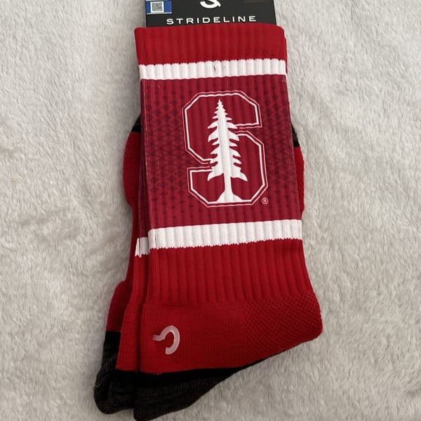 Strideline Stanford Cardinal Crew Socks Size M/L Red White Premium