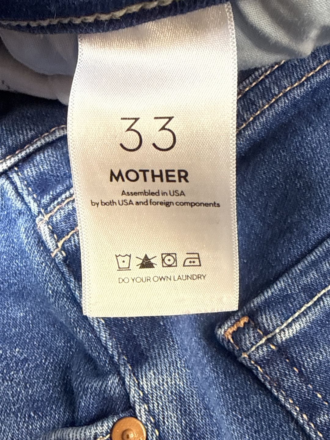 Mother The Pixie Ride Ankle Jeans Size 33 Blue Button Fly Denim 6