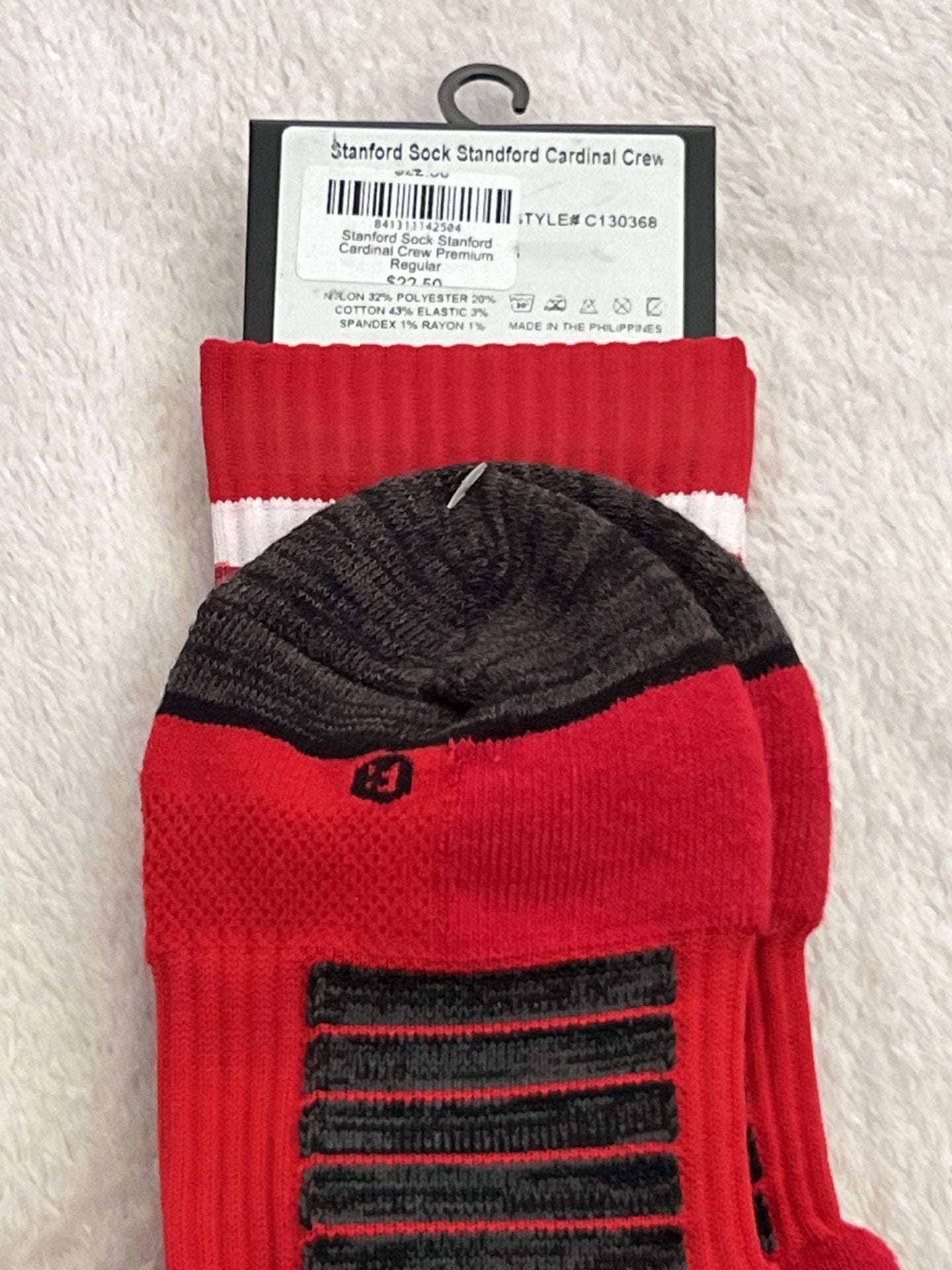 Strideline Stanford Cardinal Crew Socks Size M/L Red White Premium 3