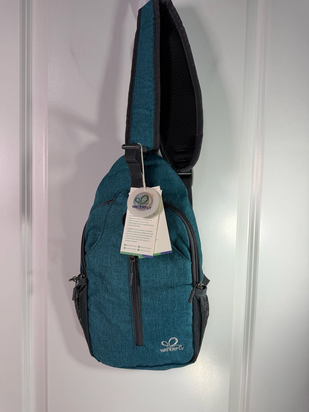 WATERFLY Crossbody Sling Backpack Teal Hiking Daypack 2