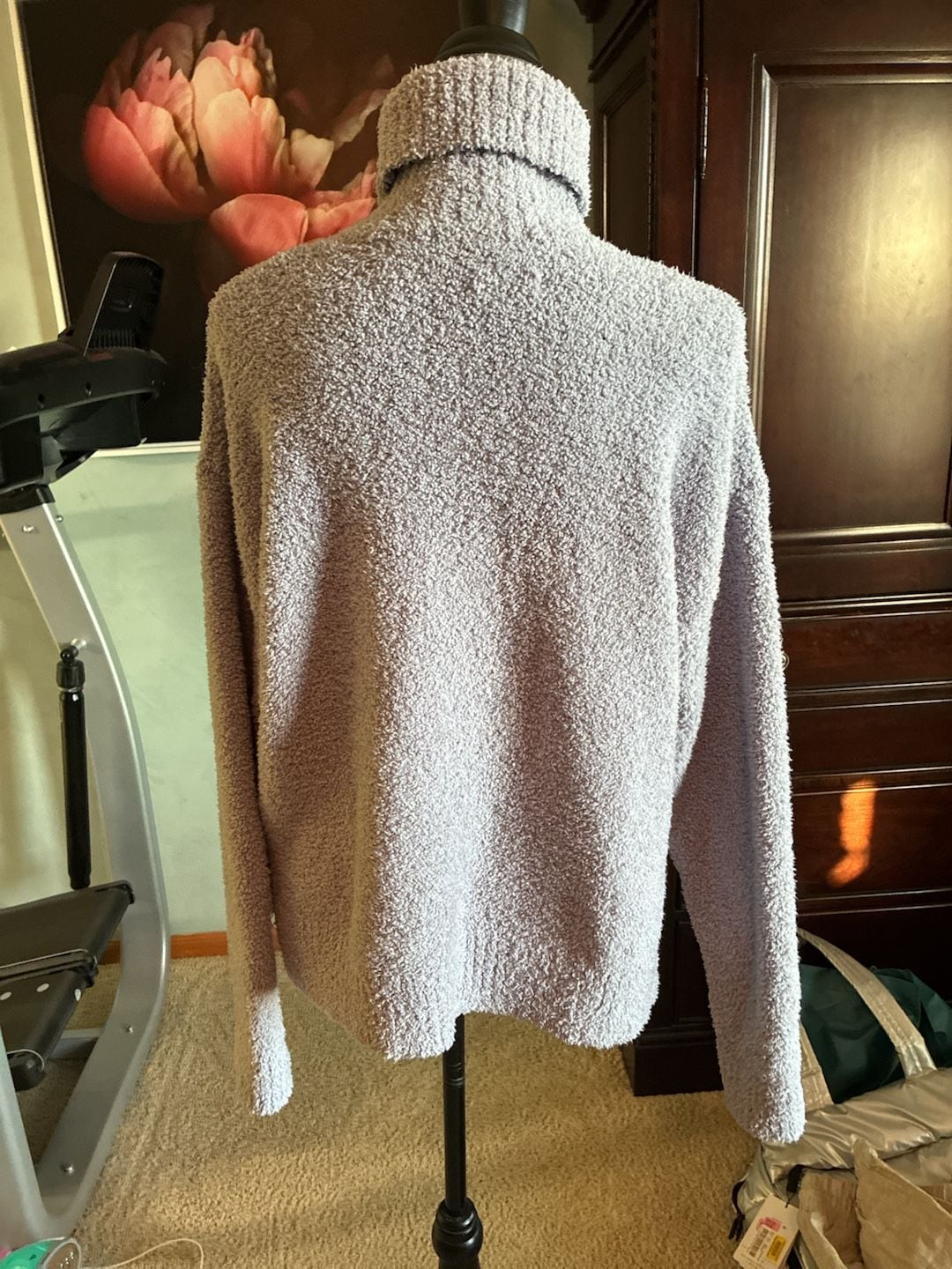 Ugg Turtleneck Sweater Size L Purple Fuzzy Fleece Cozy Pullover A805 11