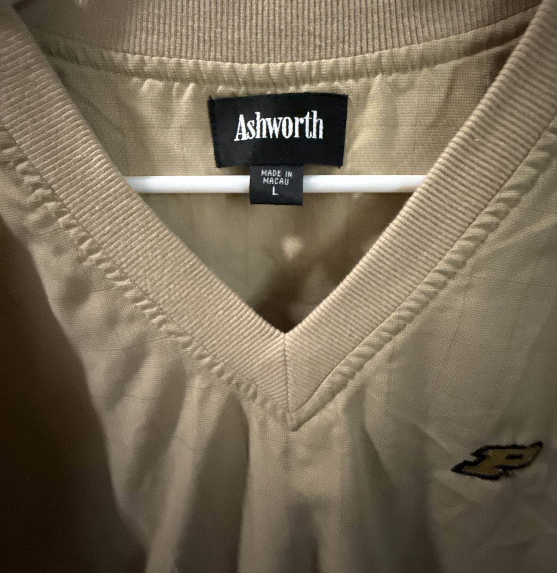 Ashworth Purdue Boilermakers Sweater Vest Size L Beige V-Neck Golf 3
