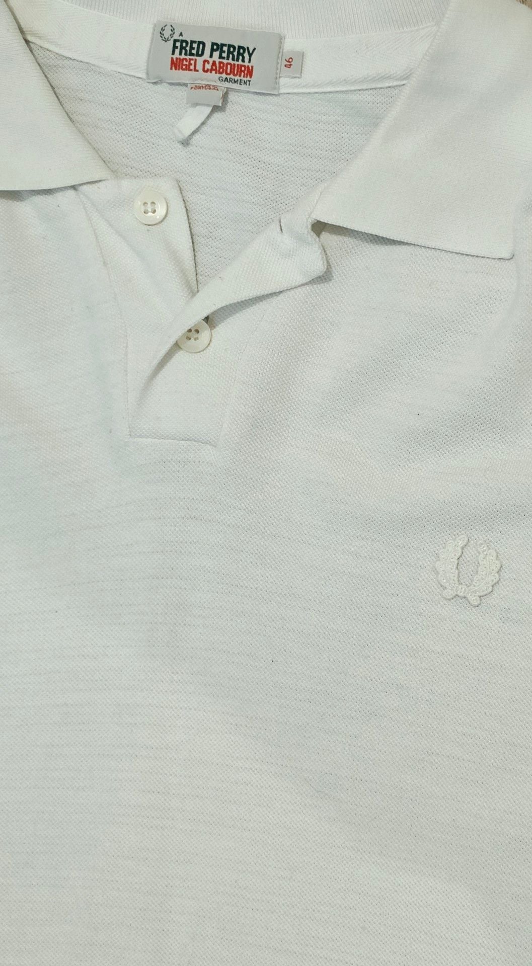 Fred Perry Nigel Cabourn Polo Shirt Size 46 White Cotton 3