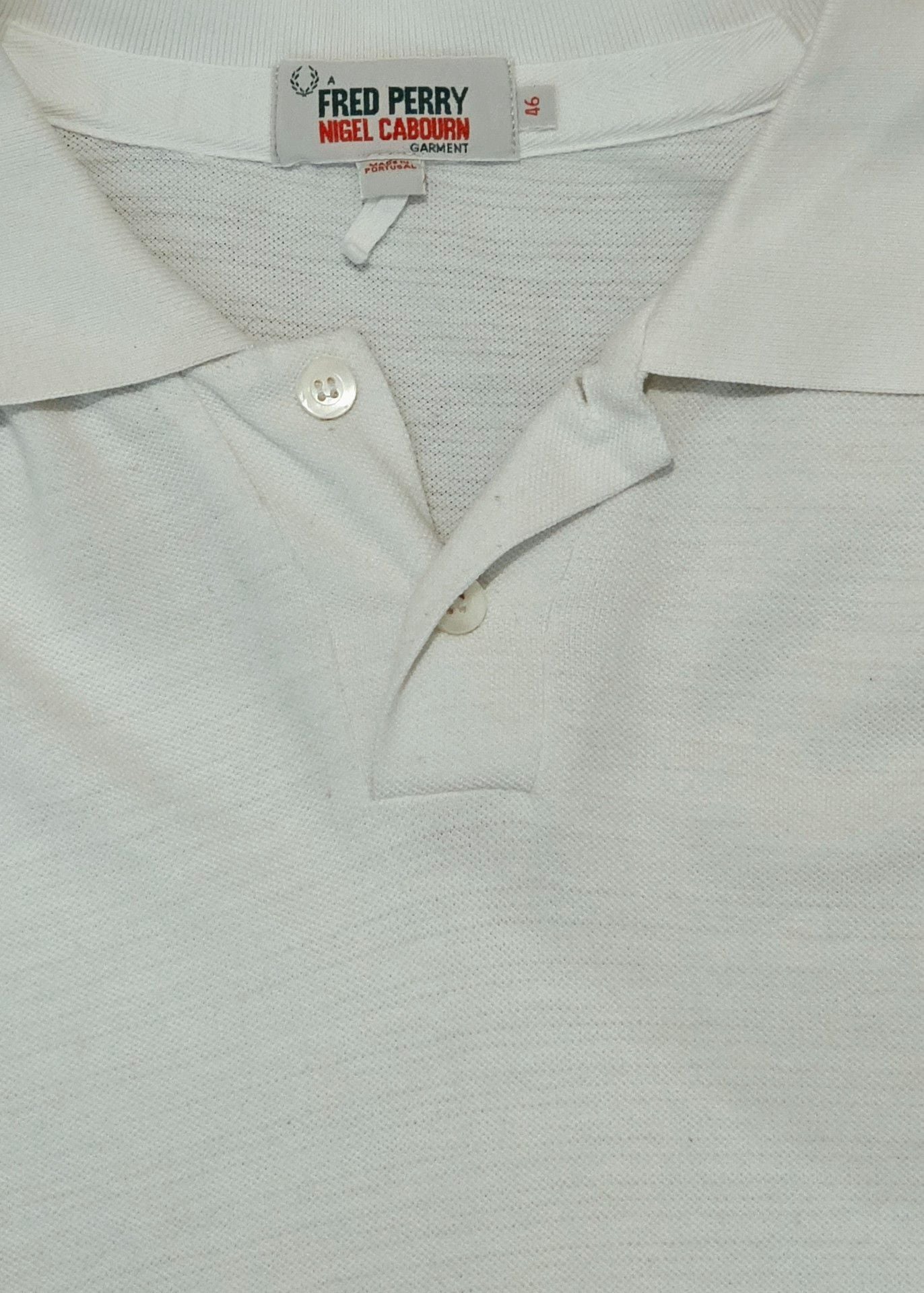 Fred Perry Nigel Cabourn Polo Shirt Size 46 White Cotton 4
