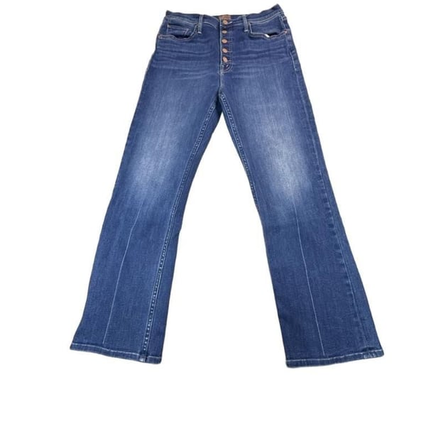 Mother The Pixie Ride Ankle Jeans Size 33 Blue Button Fly Denim