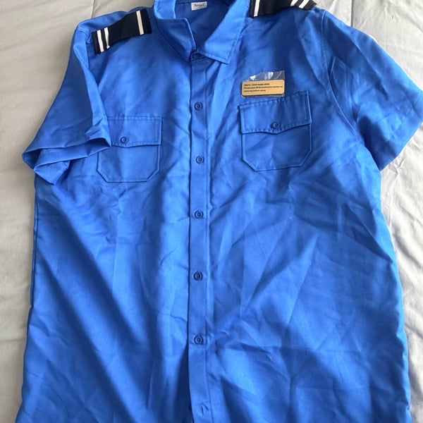 Spirit Air Travel Security Costume Shirt Size L/XL Blue Uniform
