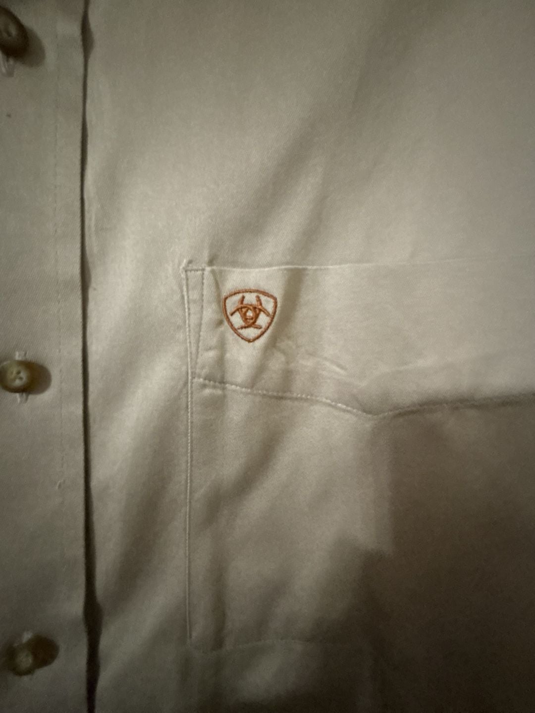 Ariat Long Sleeve Button Down Shirt Size XL Tan Twill Western 3