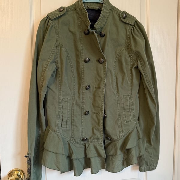 Silver Jeans Green Military Peplum Jacket