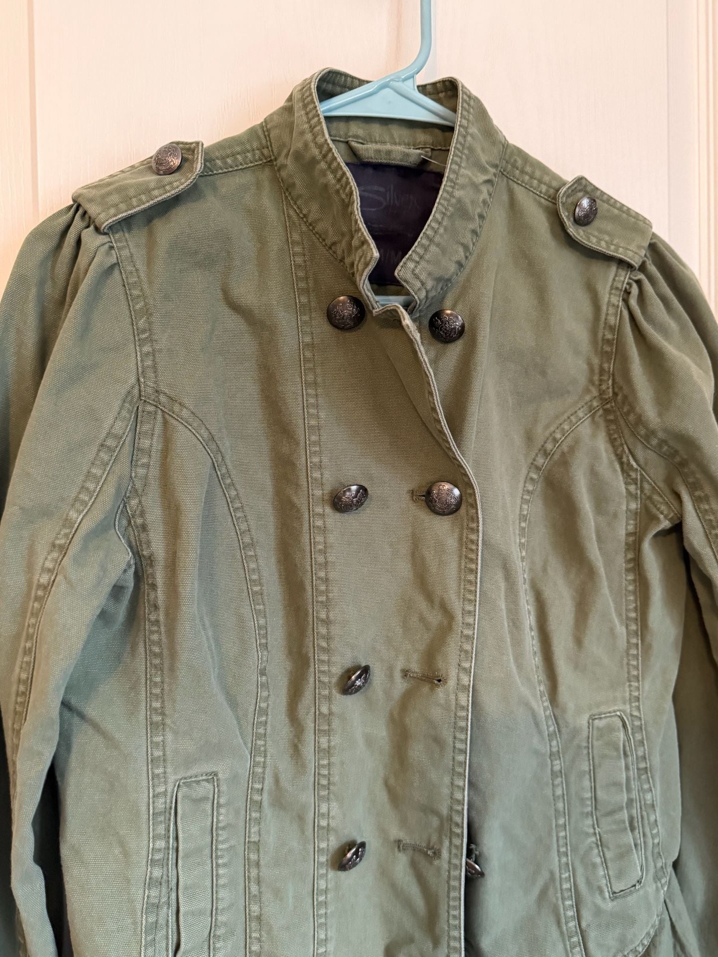 Silver Jeans Green Military Peplum Jacket 3
