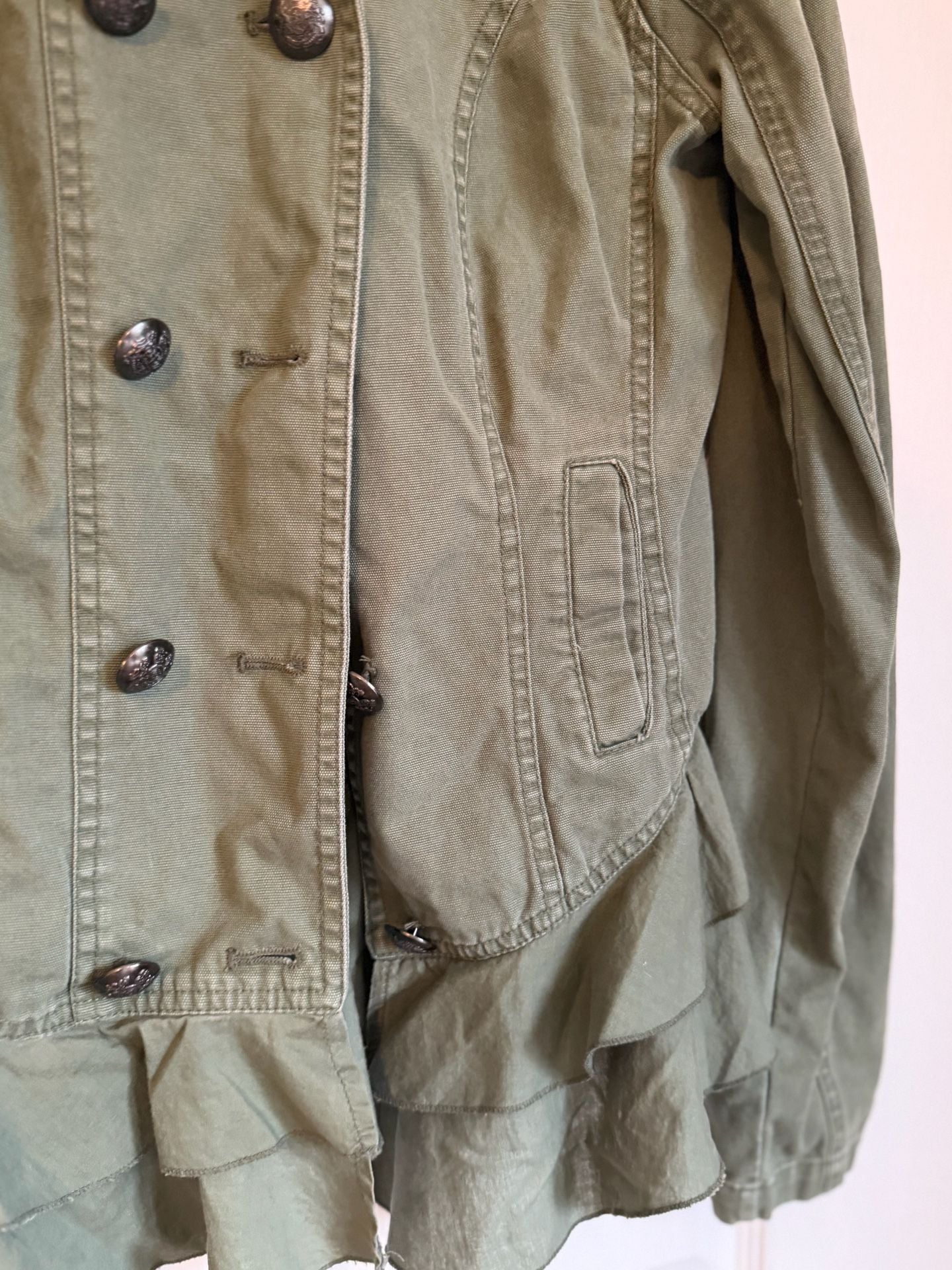 Silver Jeans Green Military Peplum Jacket 5