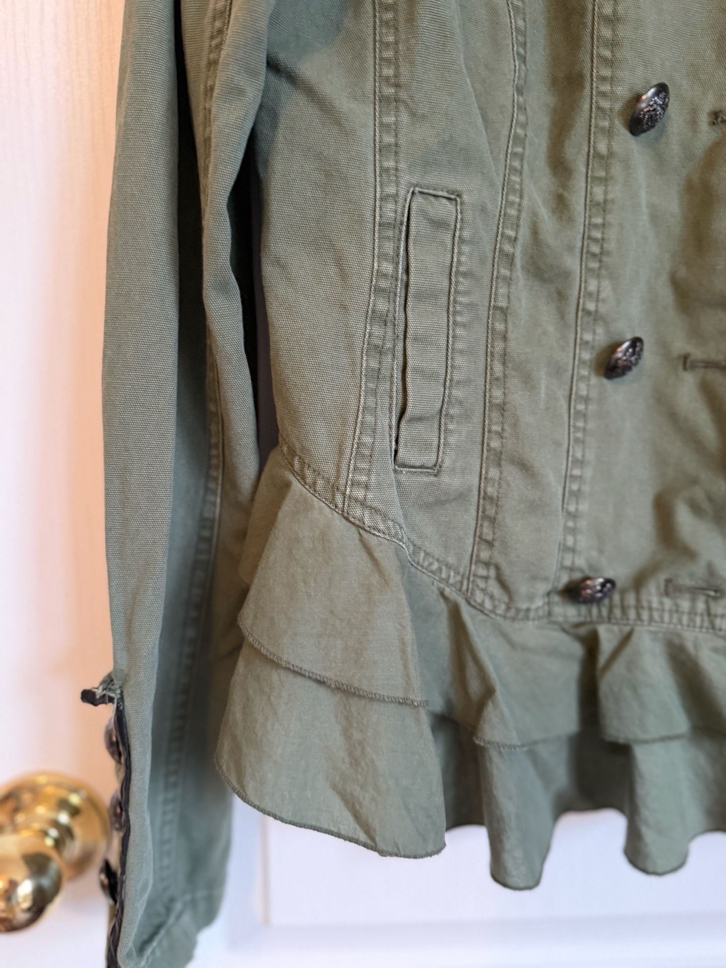 Silver Jeans Green Military Peplum Jacket 7