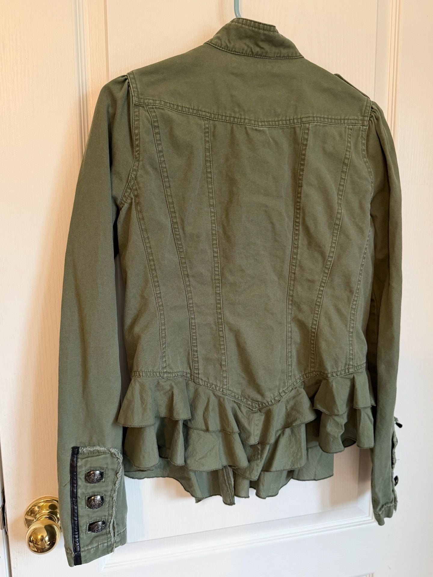 Silver Jeans Green Military Peplum Jacket 8