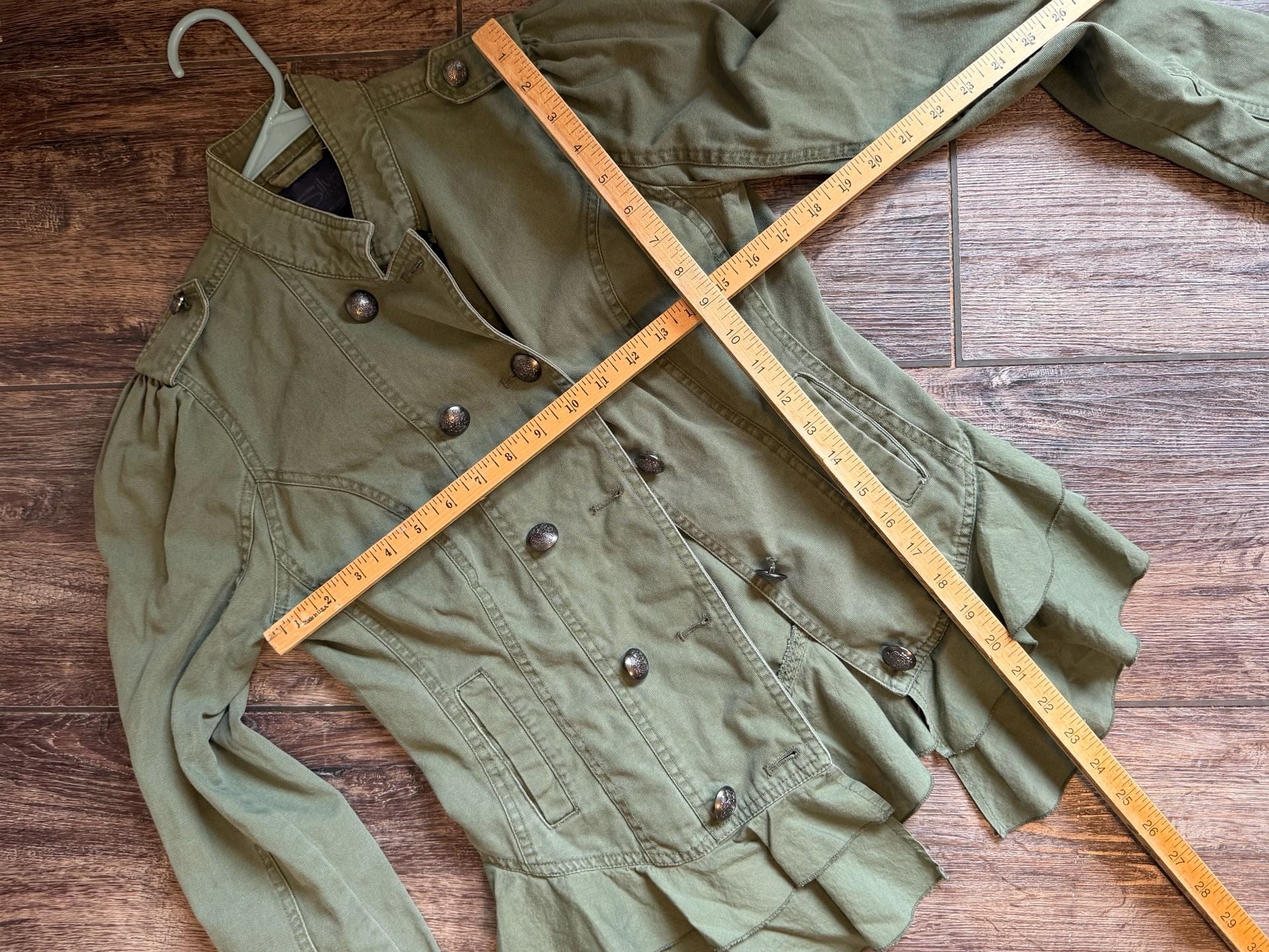 Silver Jeans Green Military Peplum Jacket 9