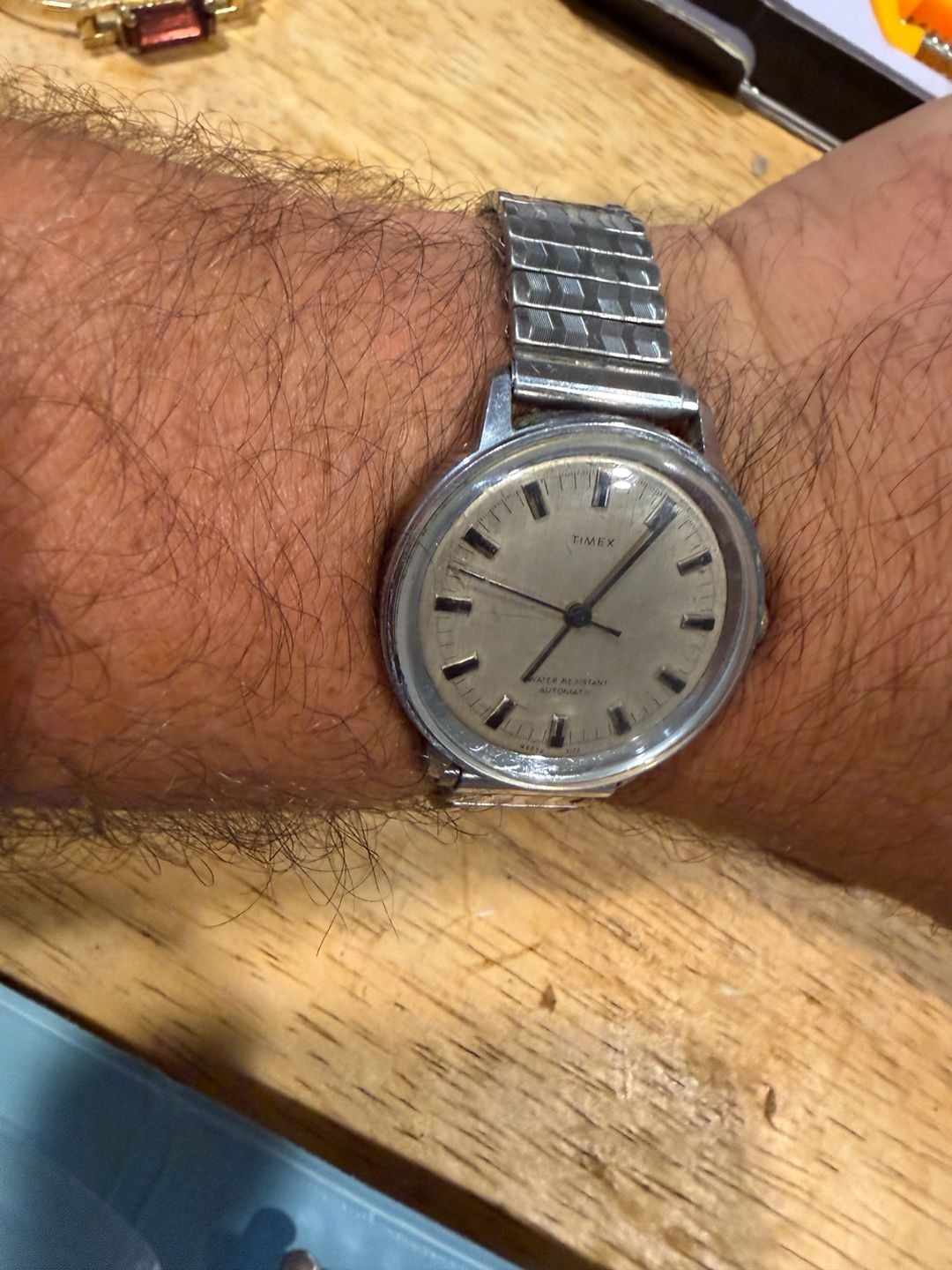 1971 Timex Viscount Automatic Watch Silver auto 3