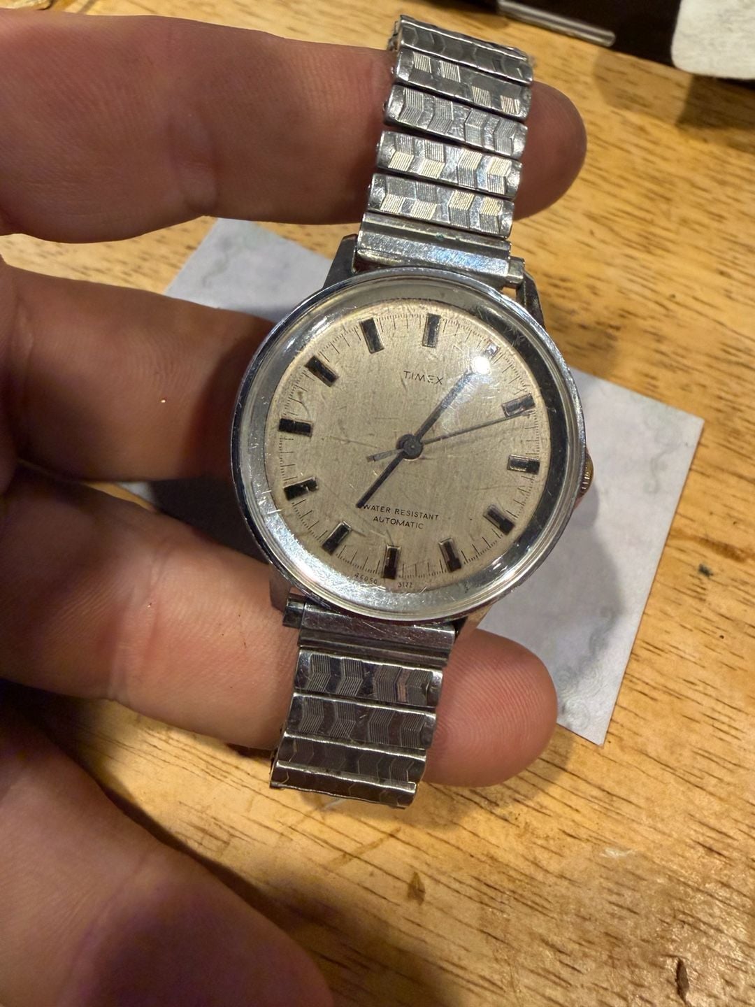 1971 Timex Viscount Automatic Watch Silver auto 6