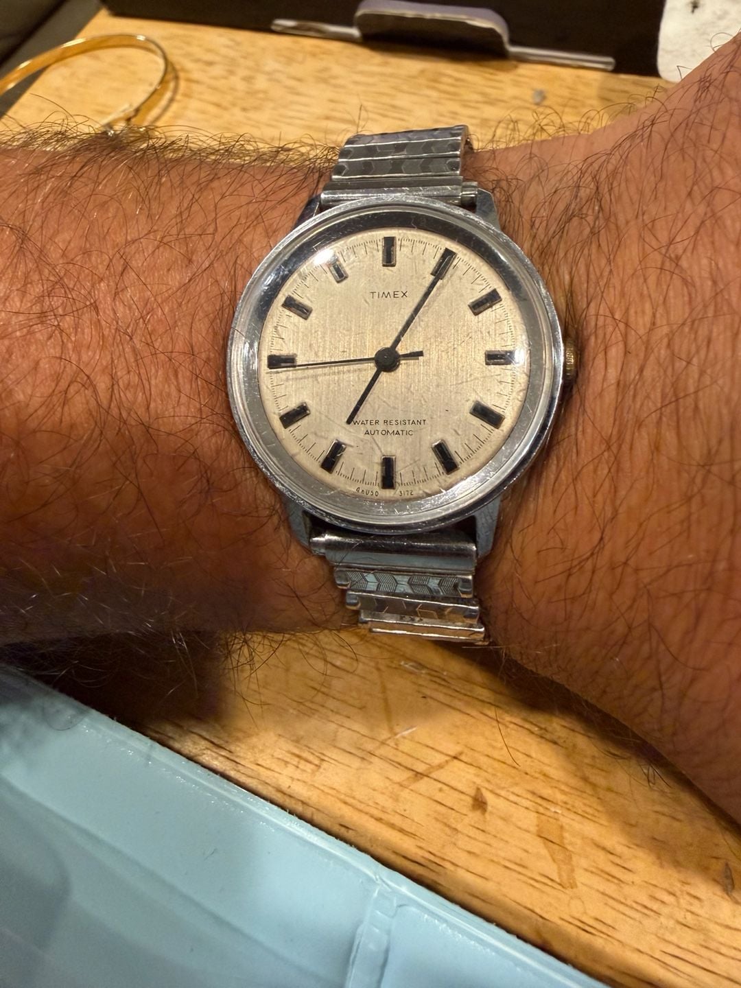 1971 Timex Viscount Automatic Watch Silver auto 8