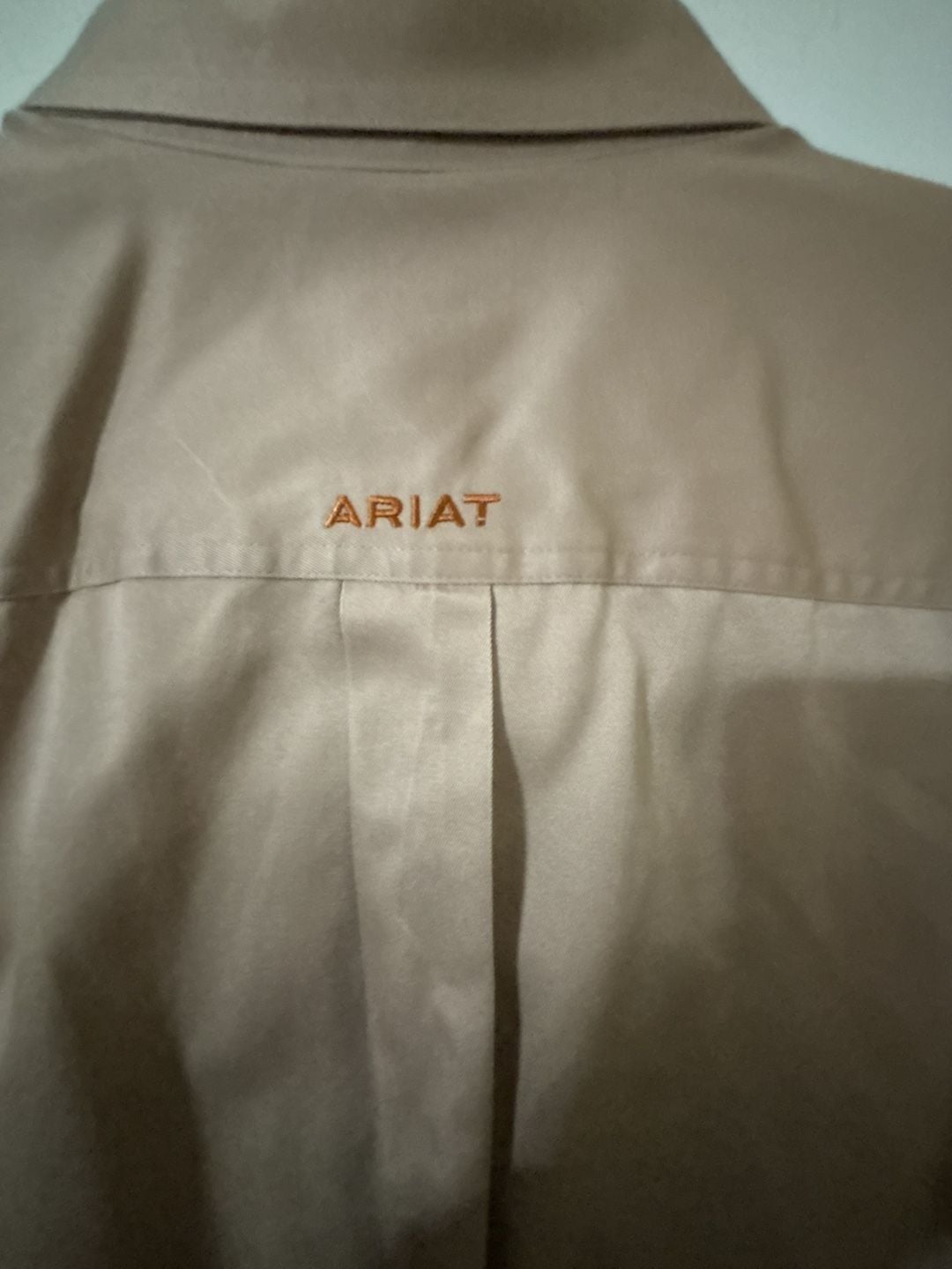 Ariat Long Sleeve Button Down Shirt Size XL Tan Twill Western 6