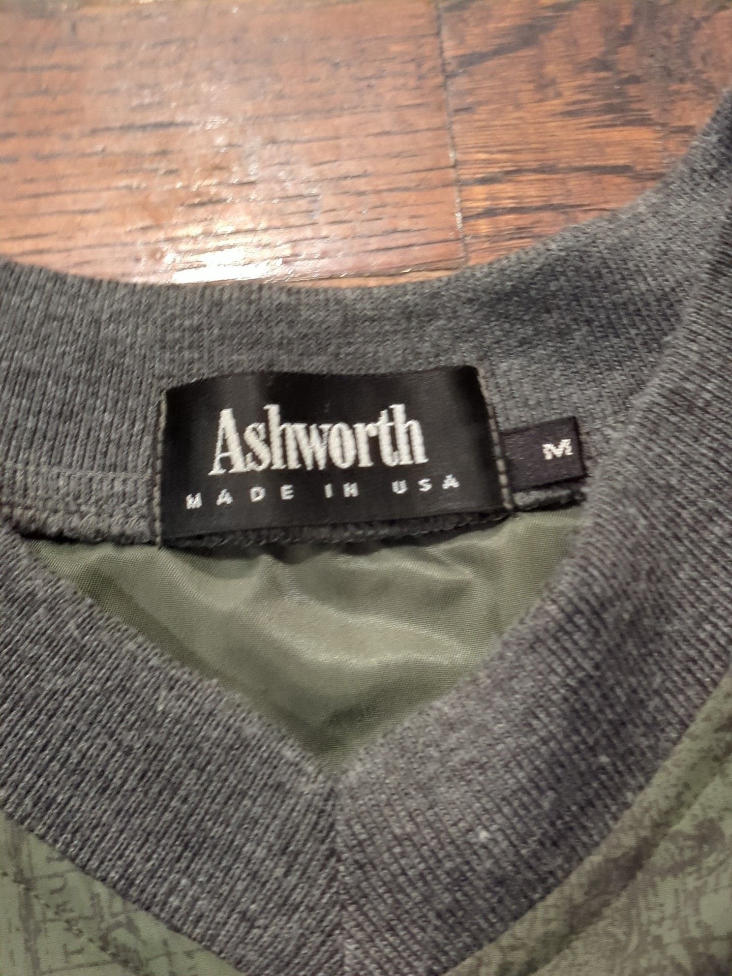 Ashworth Pullover Size M Green Map Print Vintage Made in USA 90s golf 3