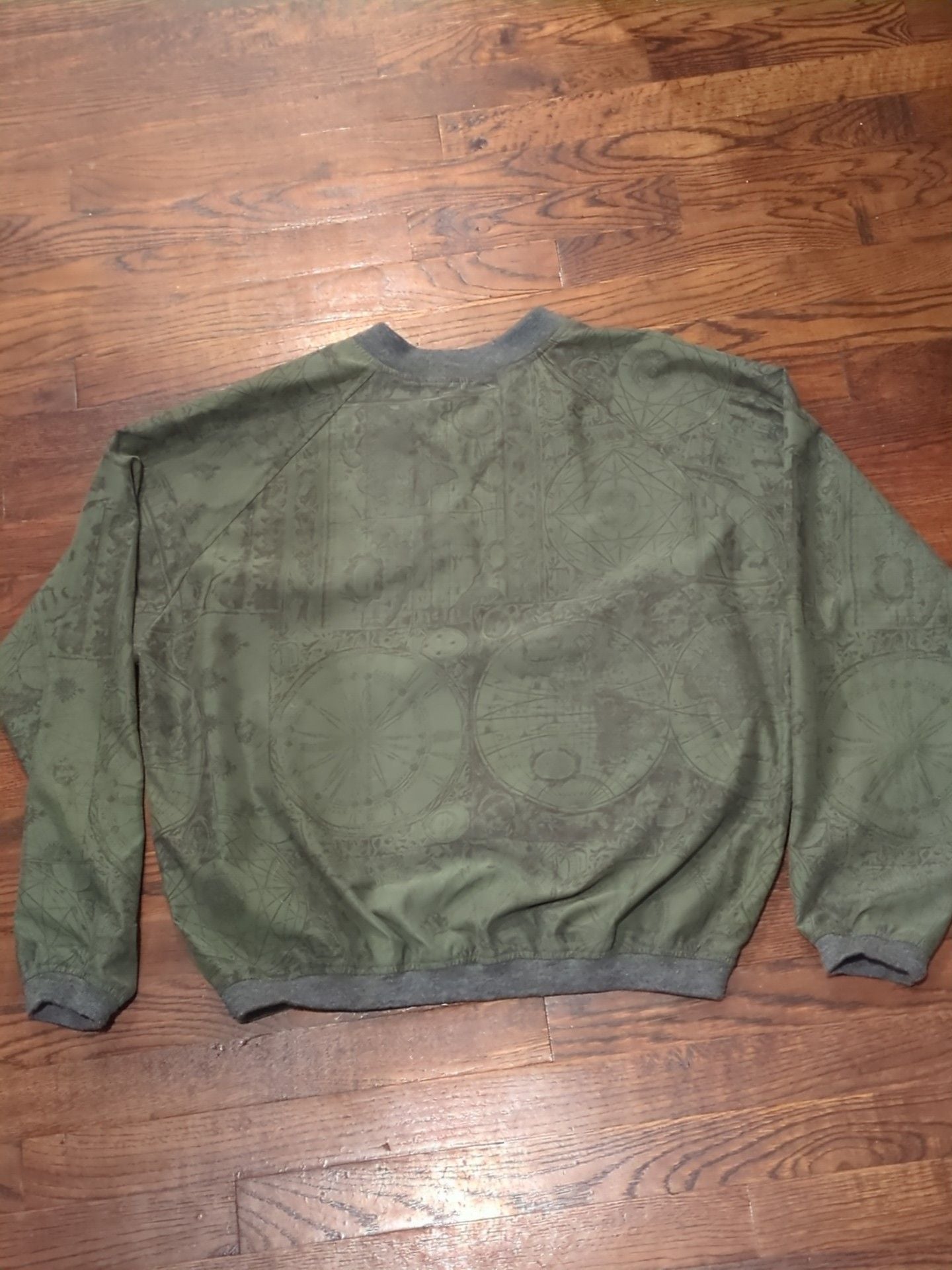 Ashworth Pullover Size M Green Map Print Vintage Made in USA 90s golf 6