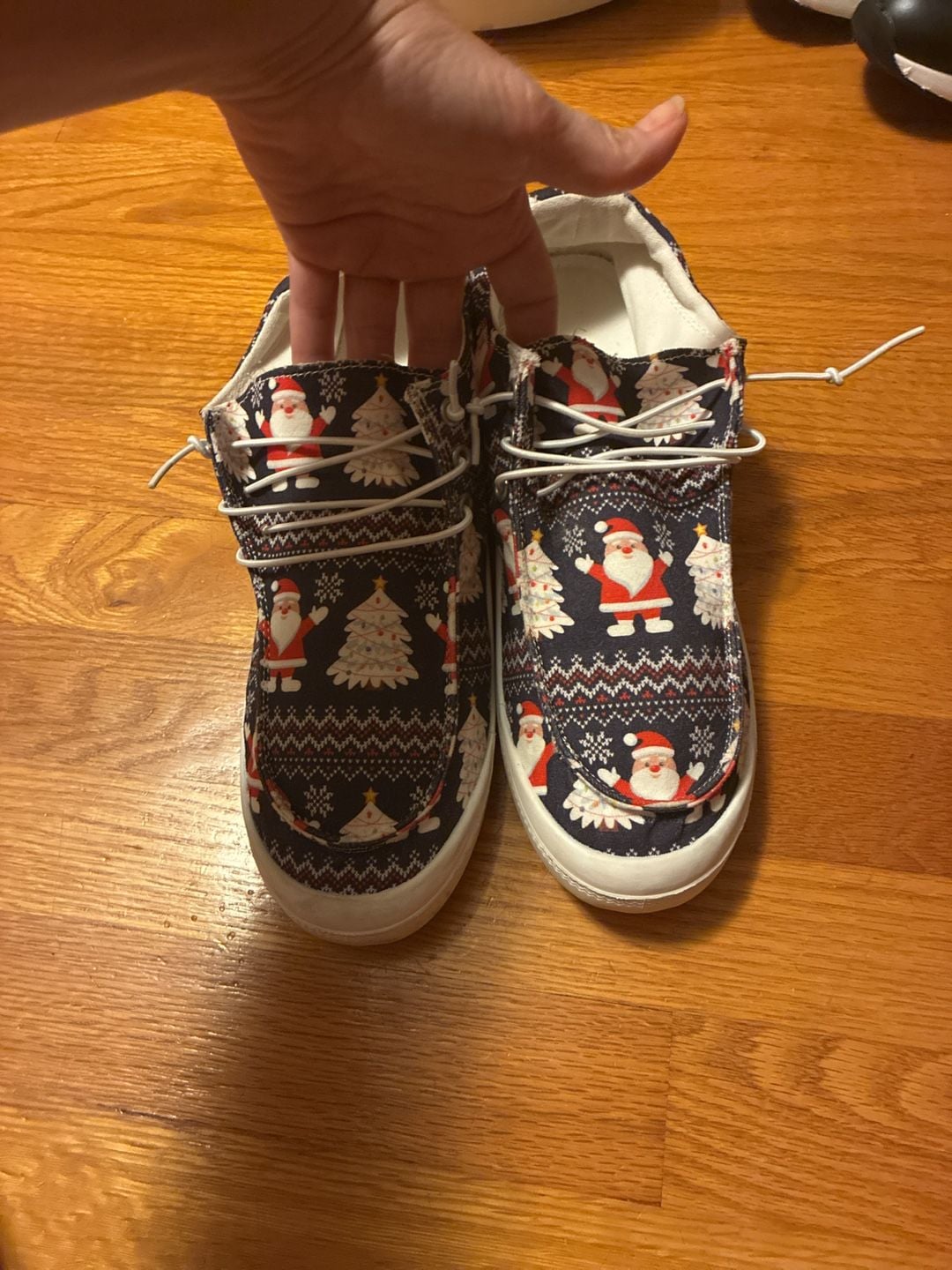 Unbranded Santa Christmas Print Canvas Slip-On Shoes Size 43 2